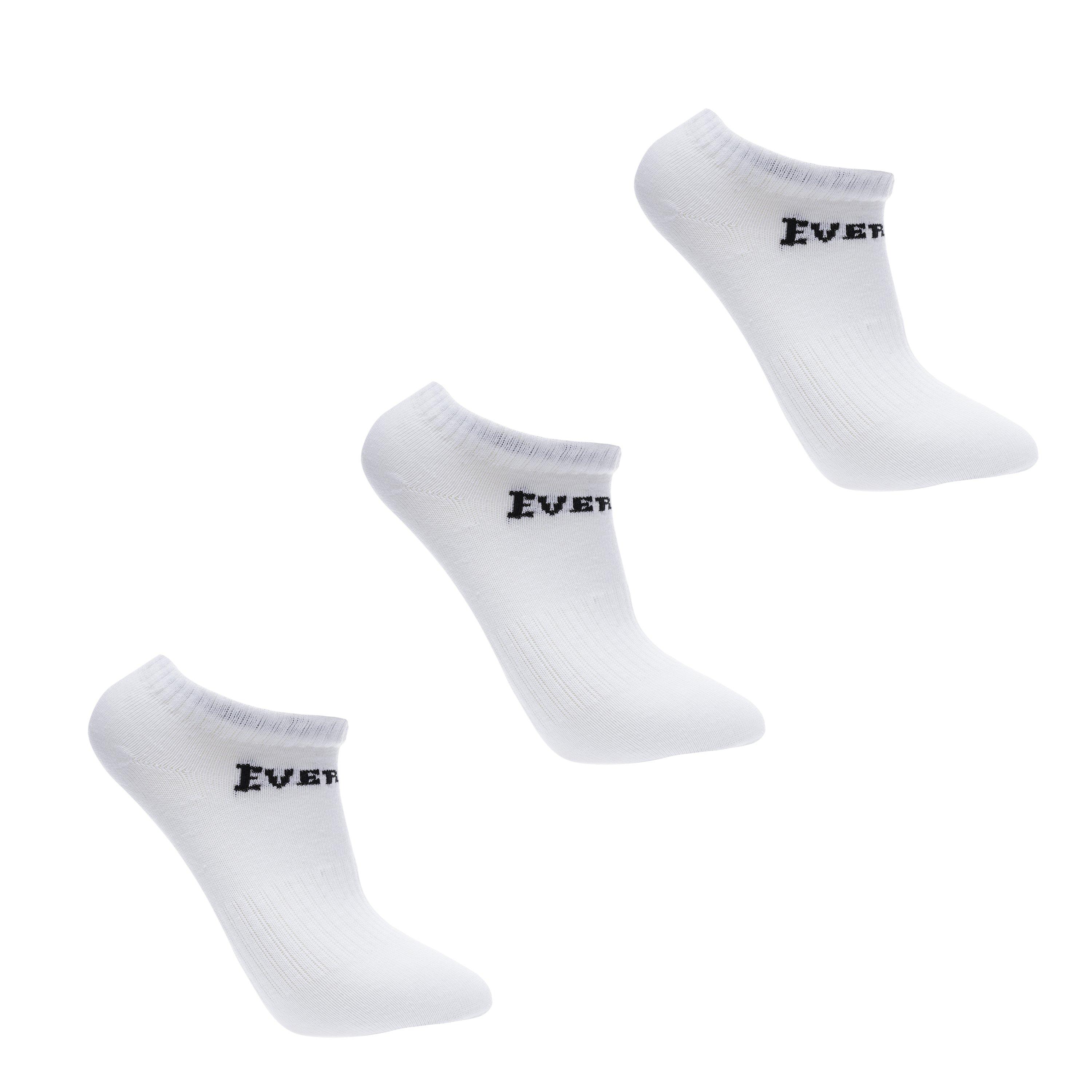 Everlast  Kids 3 Pack Trainer Socks Childrens - White - Chd C8-C13