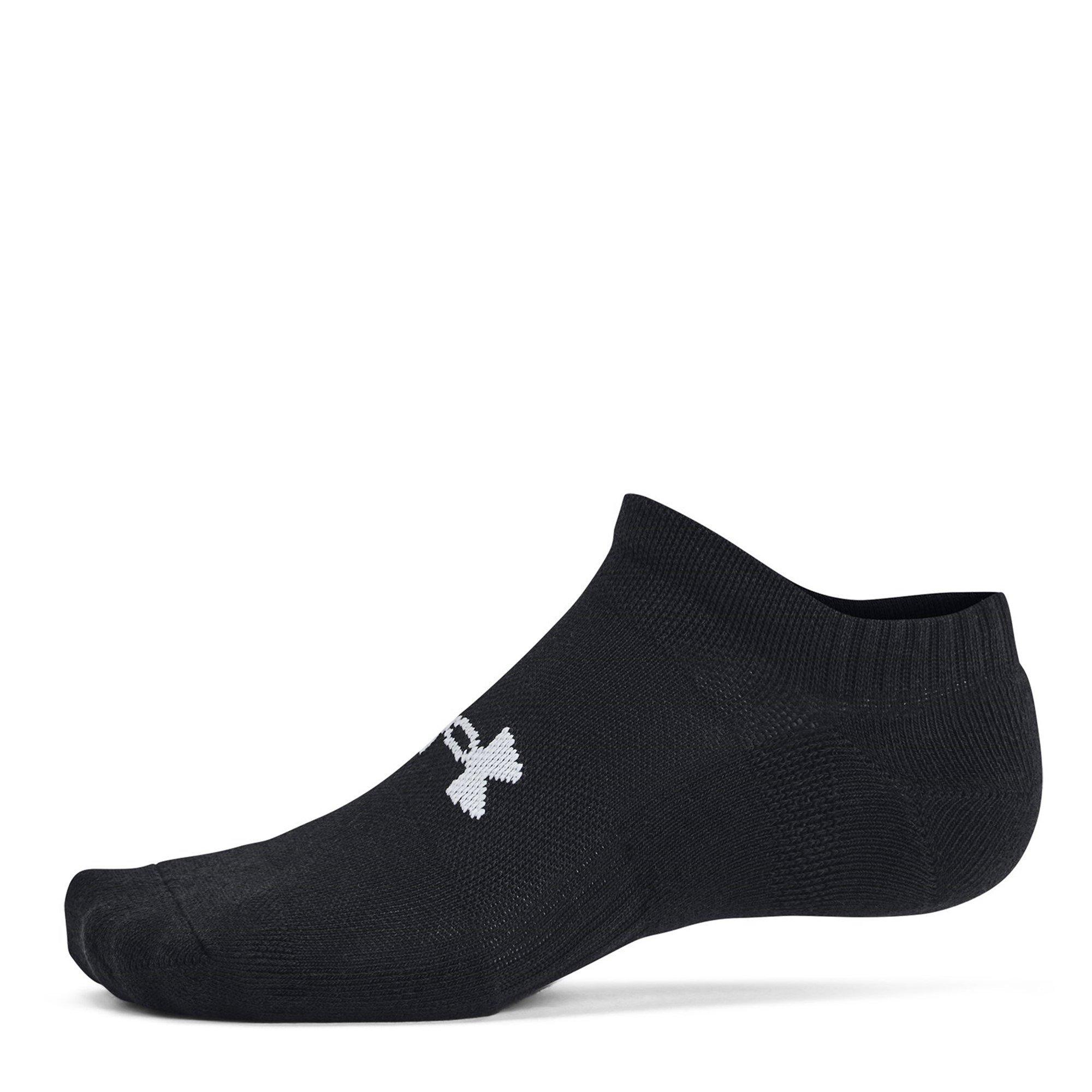 Black/Blk/White - Under Armour - 3 Pack Tech No Show Socks Adults - 3