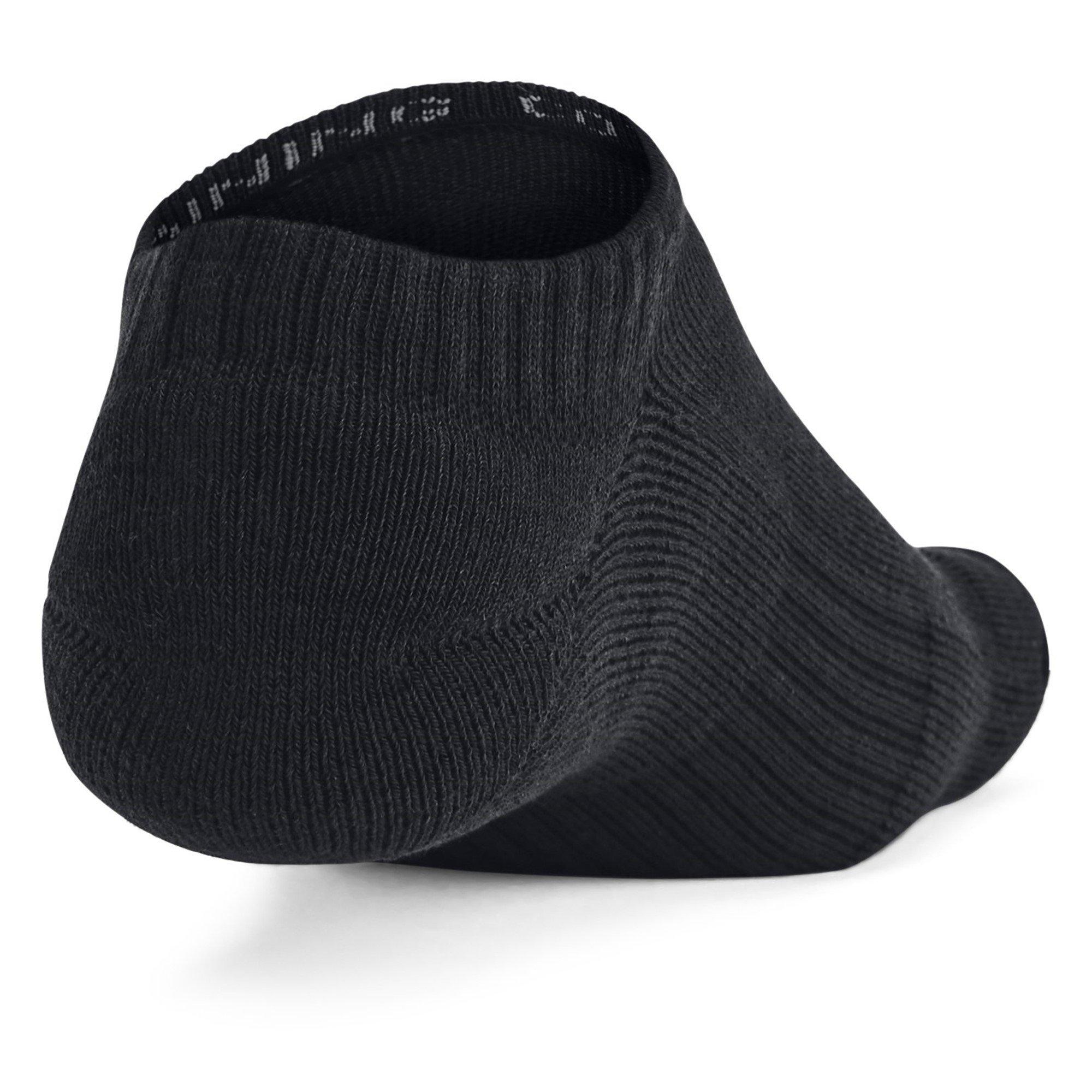 Black/Blk/White - Under Armour - 3 Pack Tech No Show Socks Adults - 4