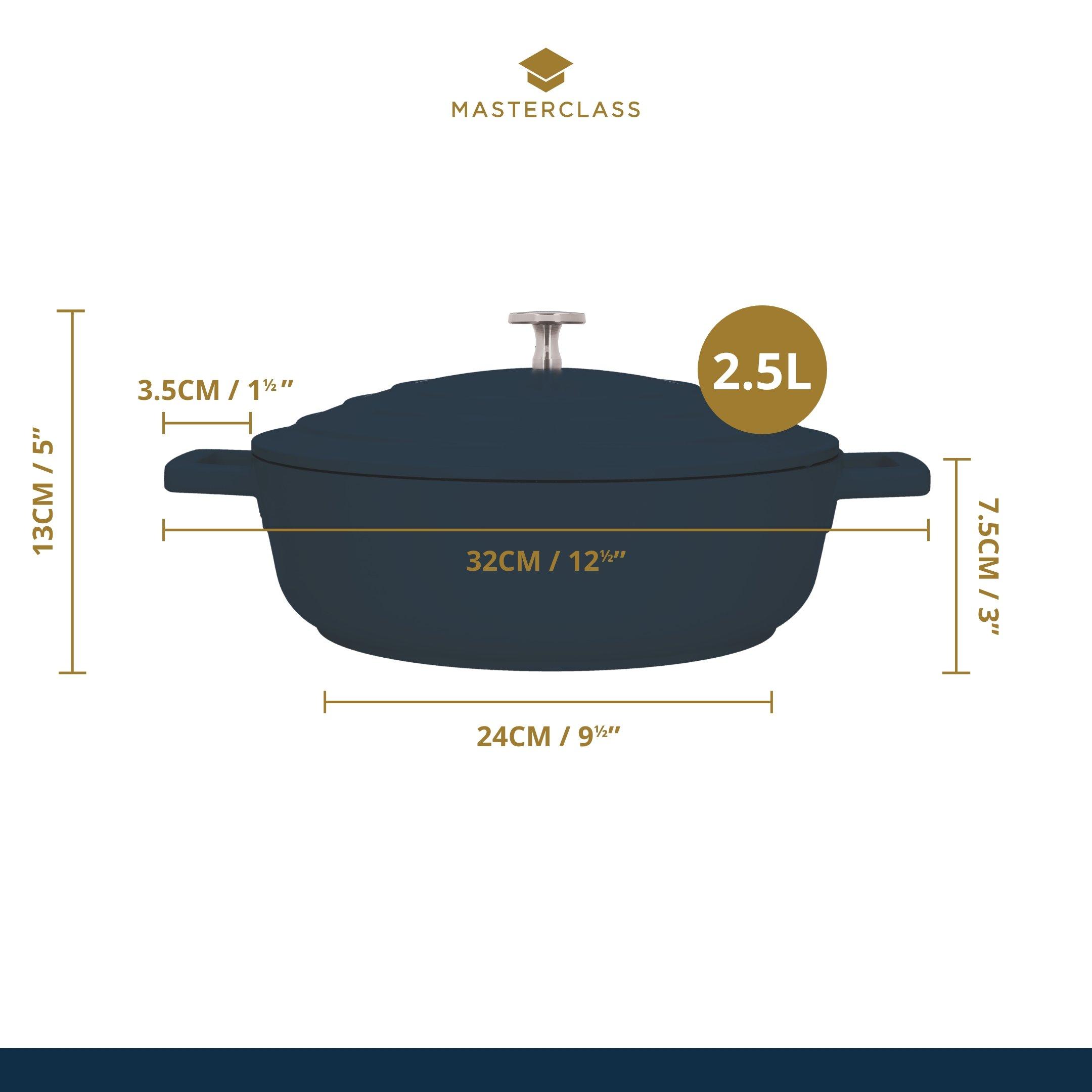 Black - MasterClass - MasterClass Shallow Cast Aluminium Casserole Dish - 6