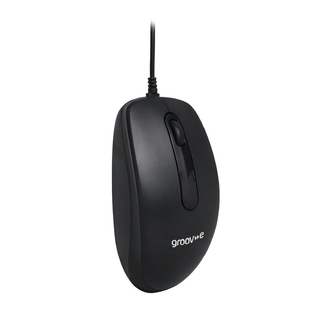 Black - Groov-e - Wired Optical Mouse - Black - 2