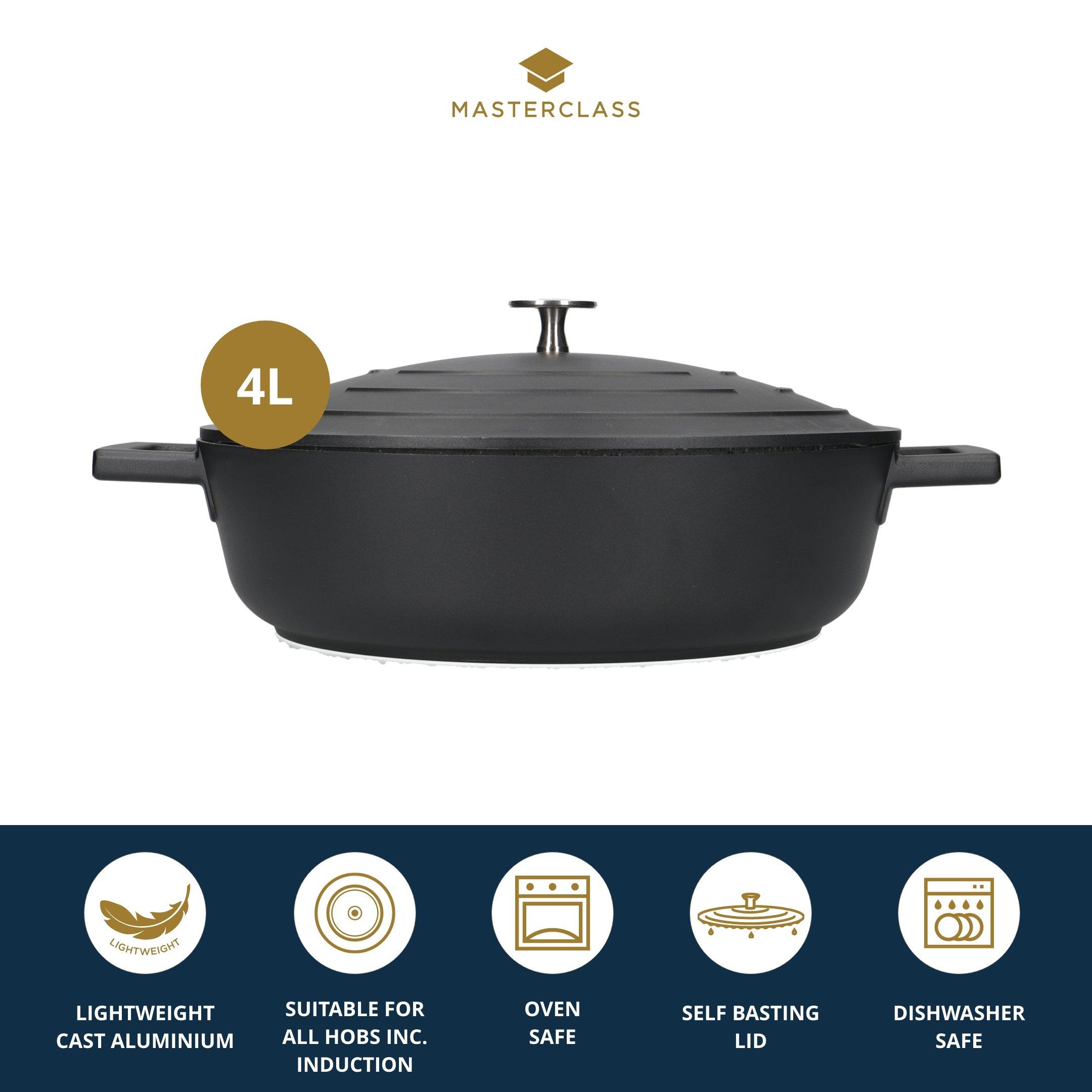 Black - MasterClass - MasterClass Cast Aluminium Shallow Casserole Dish - 6