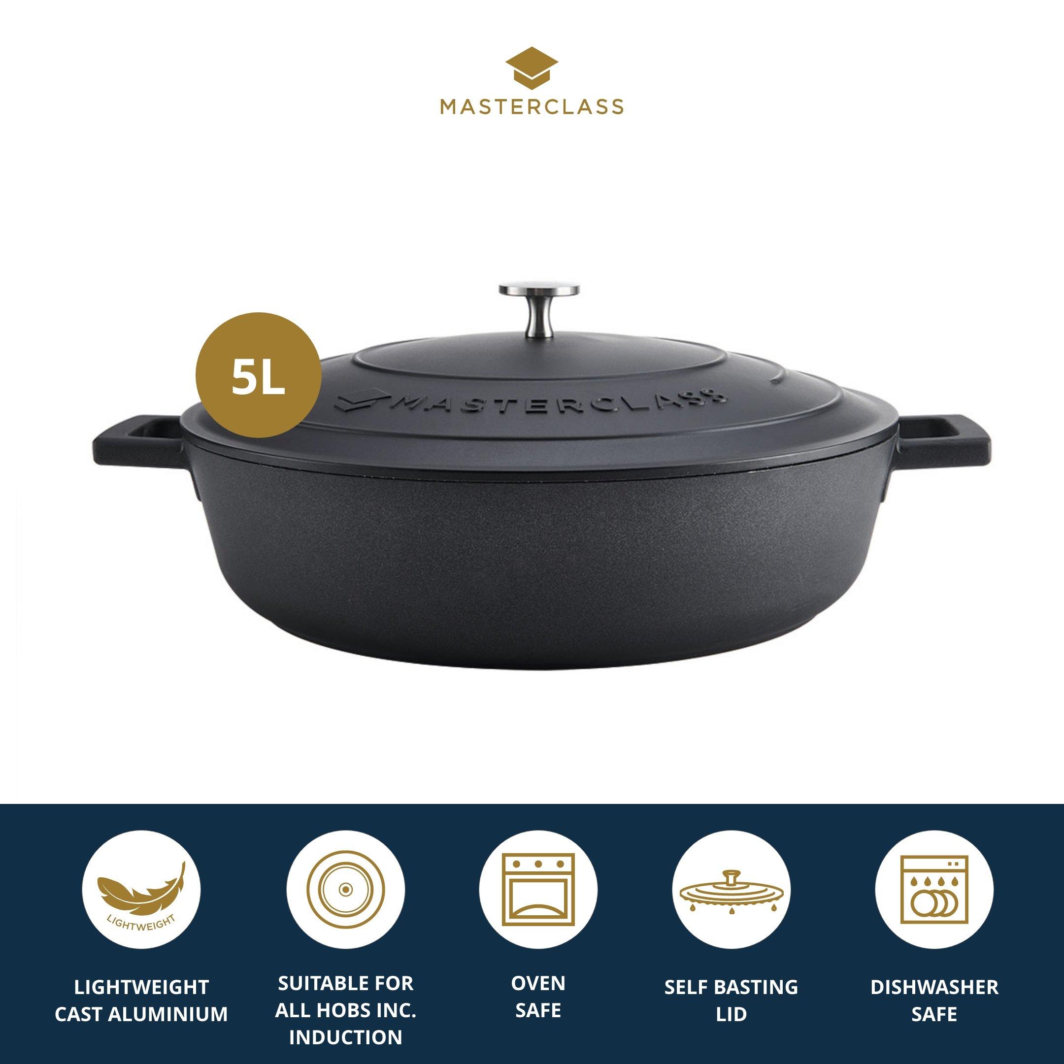 Black - MasterClass - MasterClass Cast Aluminium Casserole Dish - 7