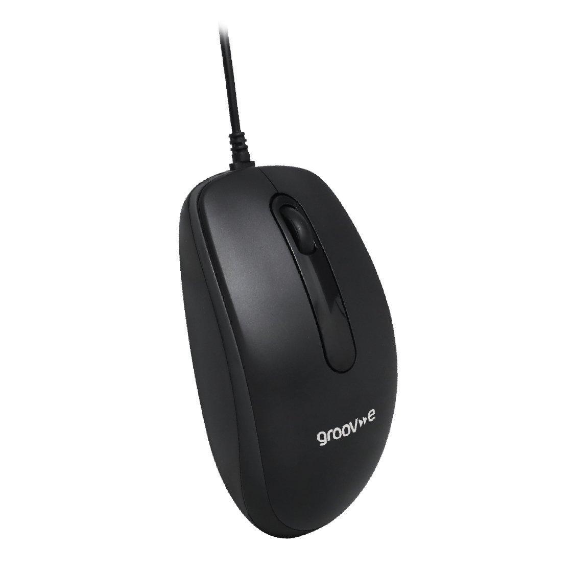 Black - Groov-e - Wired Full Size Keyboard & Mouse Set - Black - 3