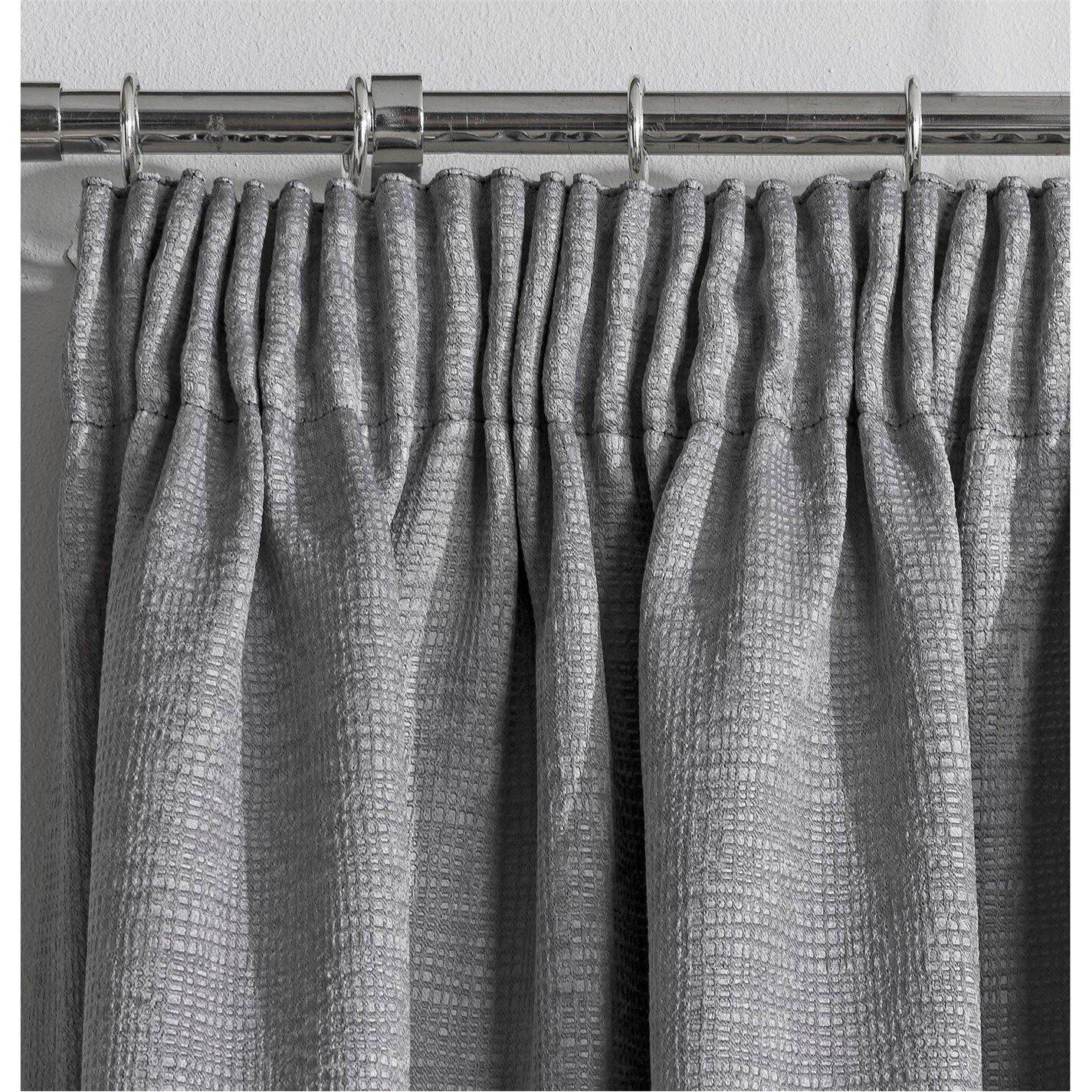 Grey - Enhanced Living - Matrix Grey Thermal Blockout Tape Top Curtain - 2