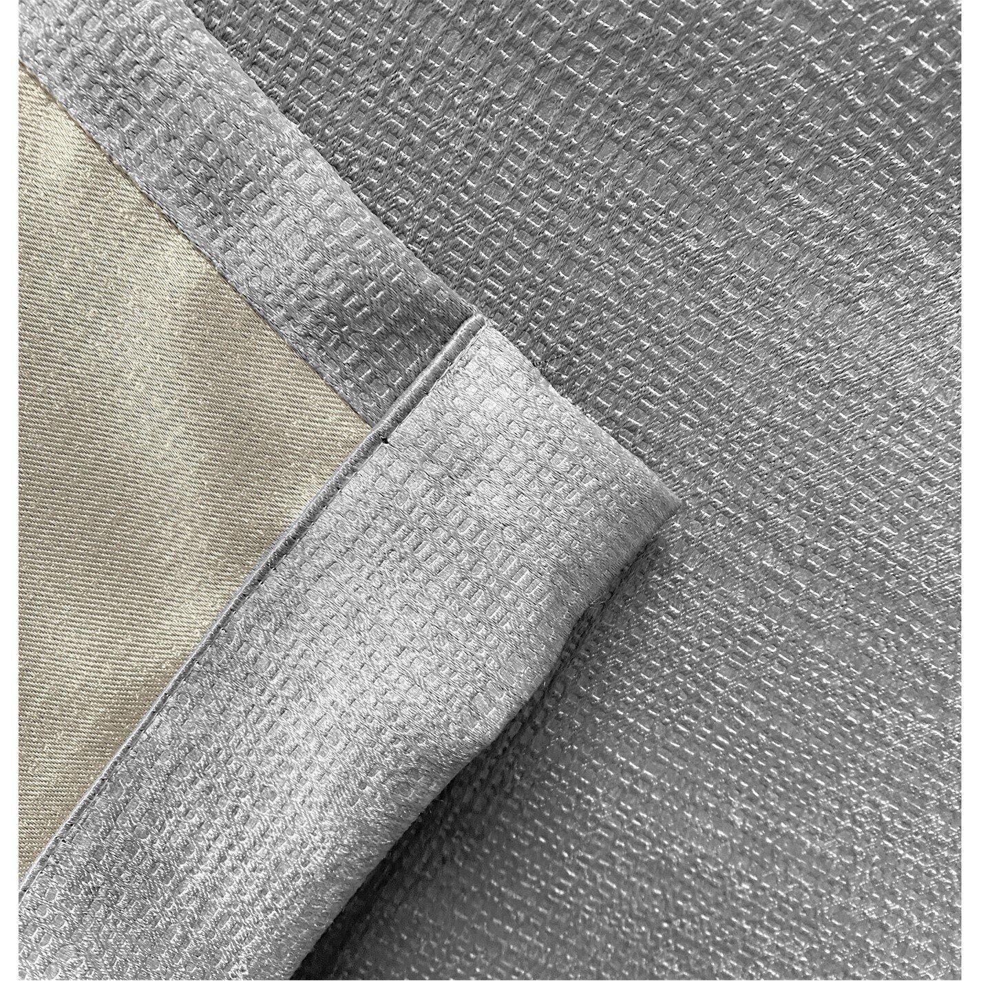 Grey - Enhanced Living - Matrix Grey Thermal Blockout Tape Top Curtain - 4