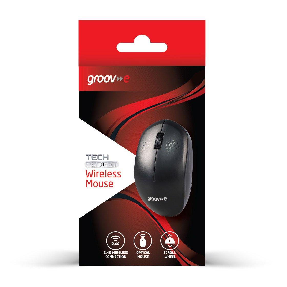 Black - Groov-e - Wireless Optical Mouse - Black - 4