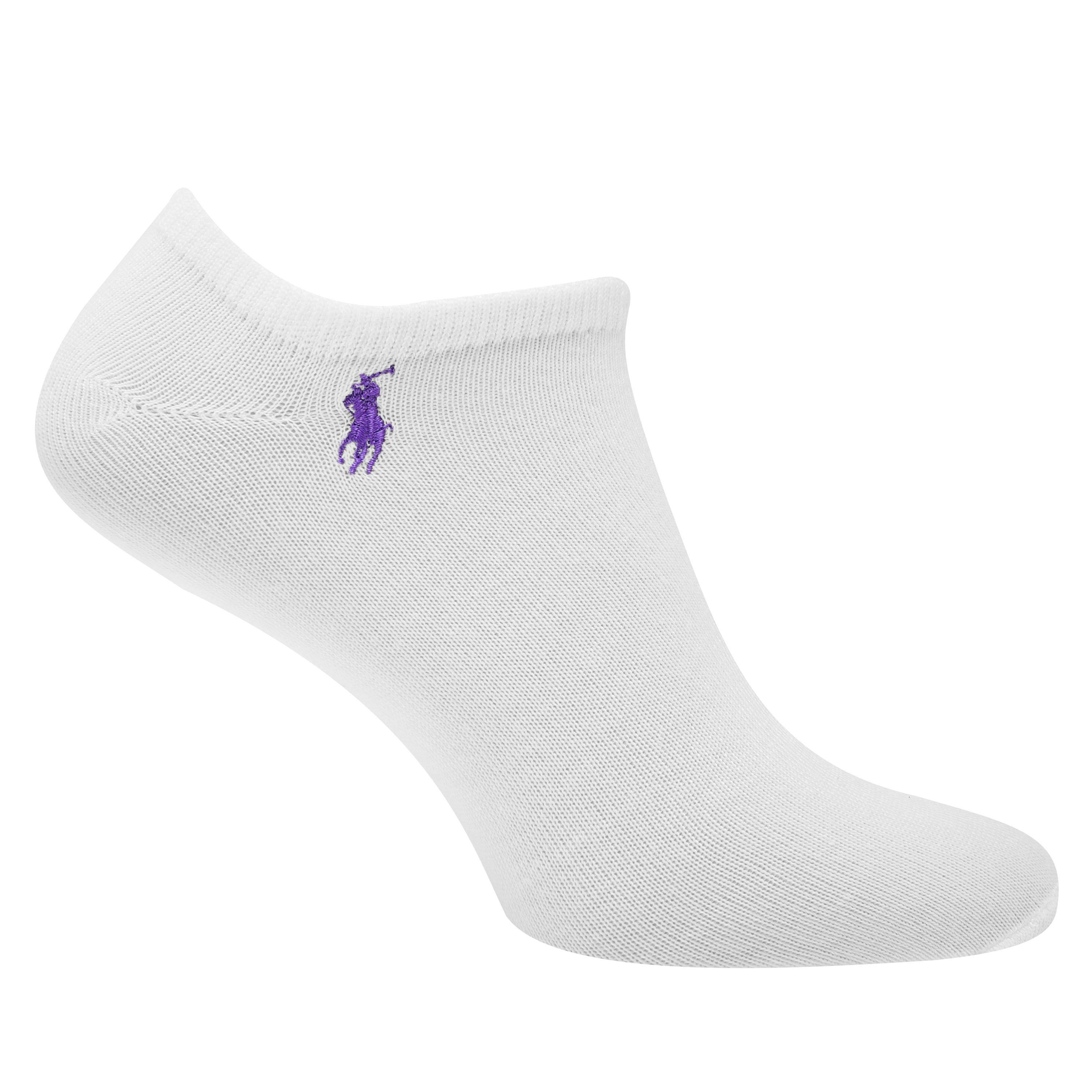 White - Polo Ralph Lauren - Women's 6 Pack Trainer Socks - 4