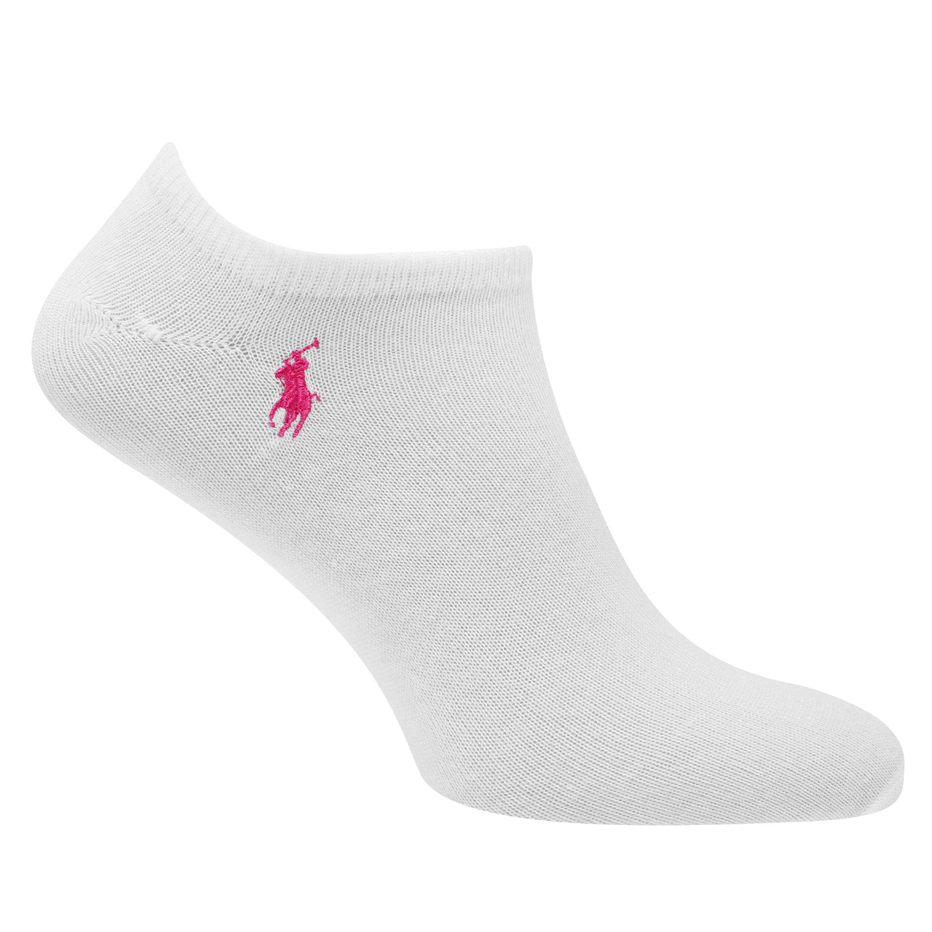 White - Polo Ralph Lauren - Women's 6 Pack Trainer Socks - 5