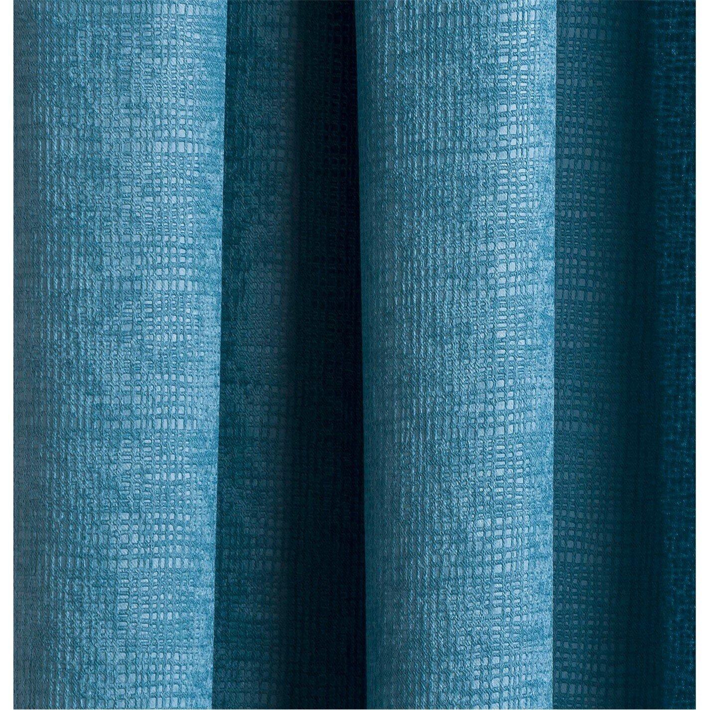 Teal - Enhanced Living - Matrix Teal Thermal Blockout Tape Top Curtain - 3