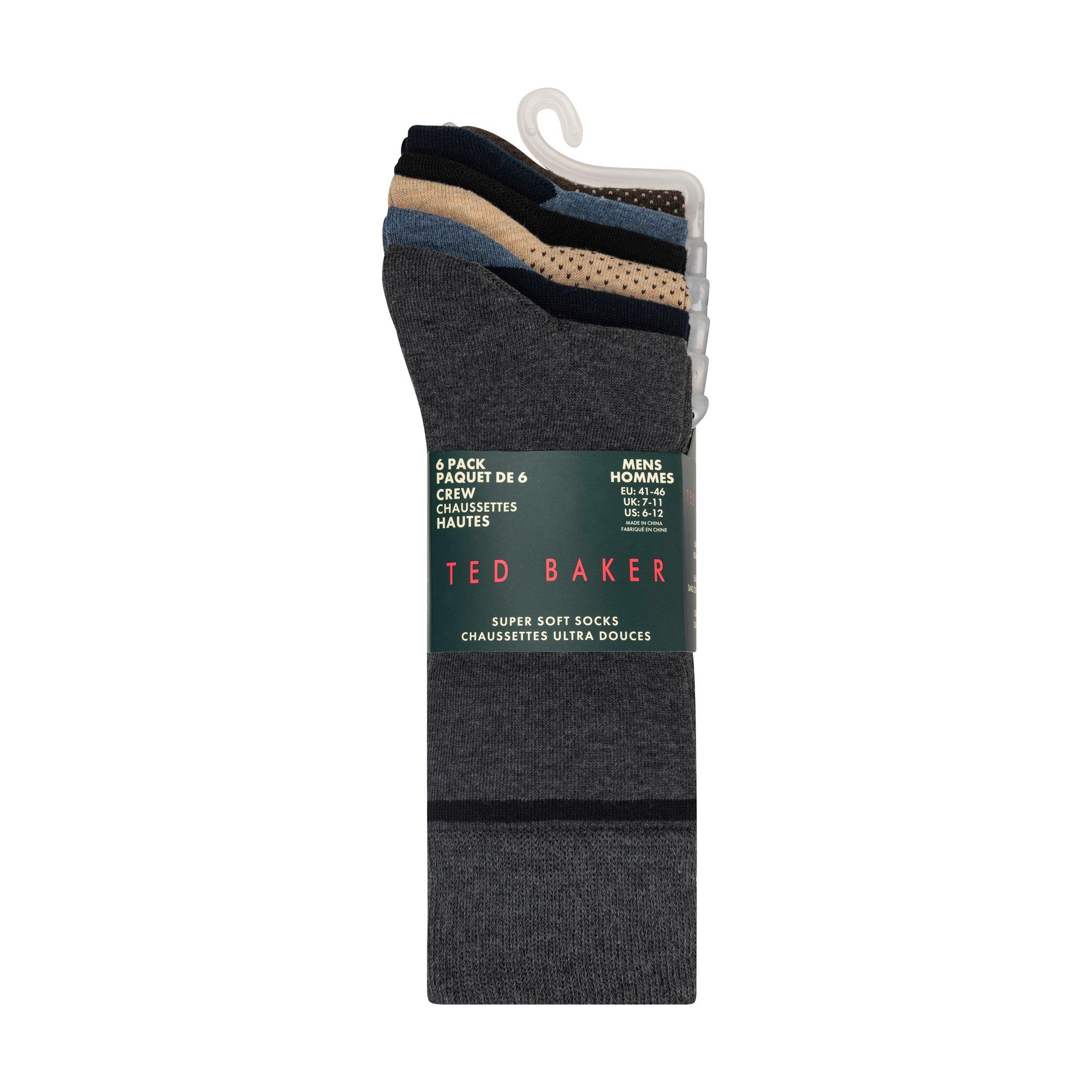 Gry/Blu/Bei Mix - Ted Baker - Men's Formal Crew Socks - 2