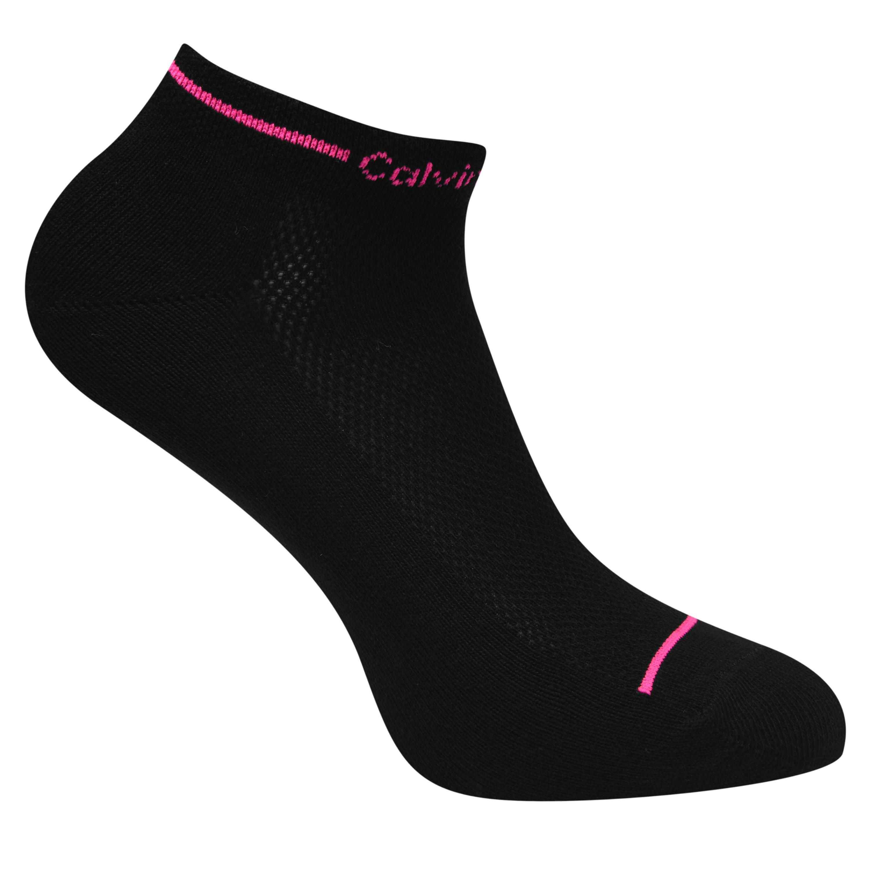 Black - Calvin Klein - 6 Pack Trainer Socks Ladies - 4