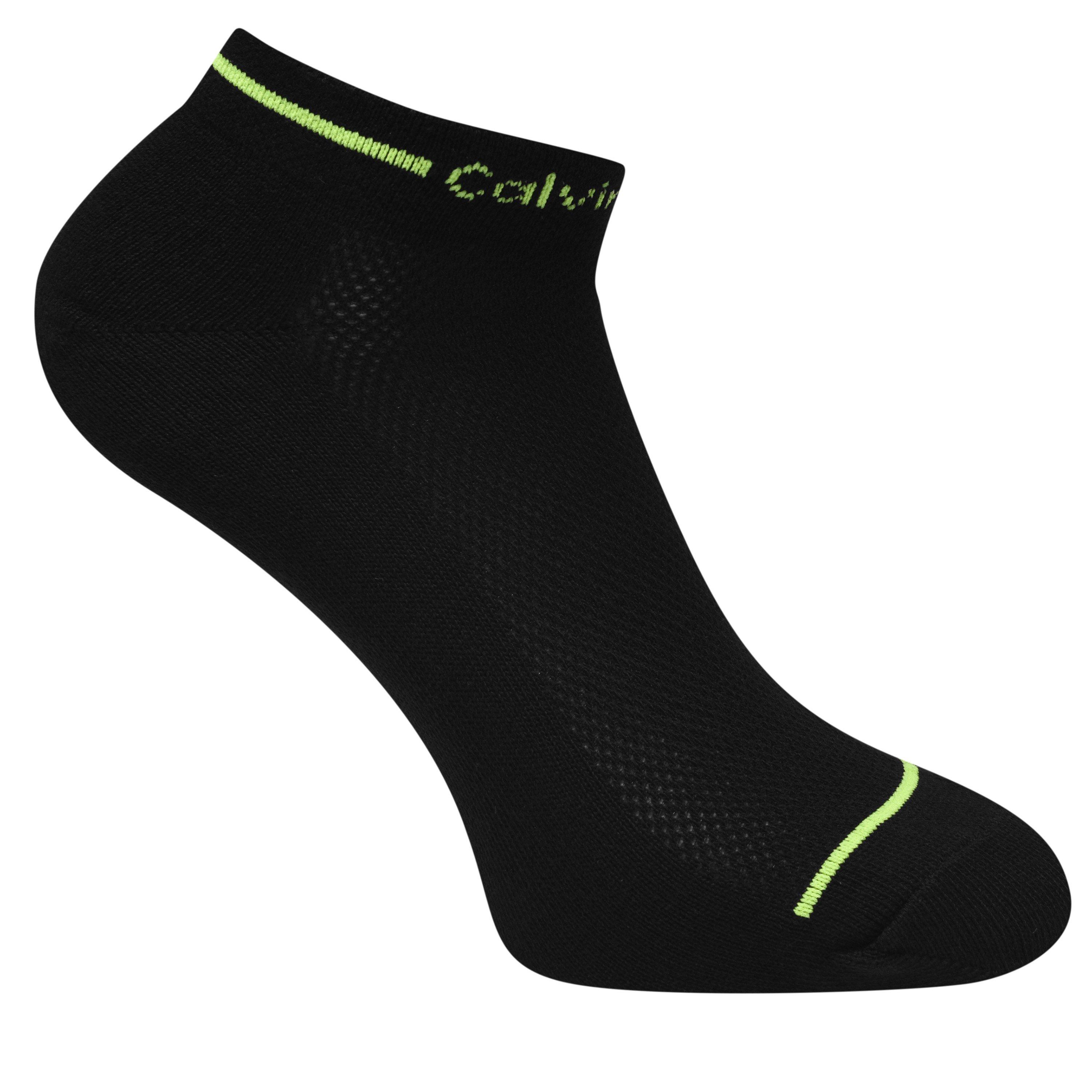 Black - Calvin Klein - 6 Pack Trainer Socks Ladies - 6