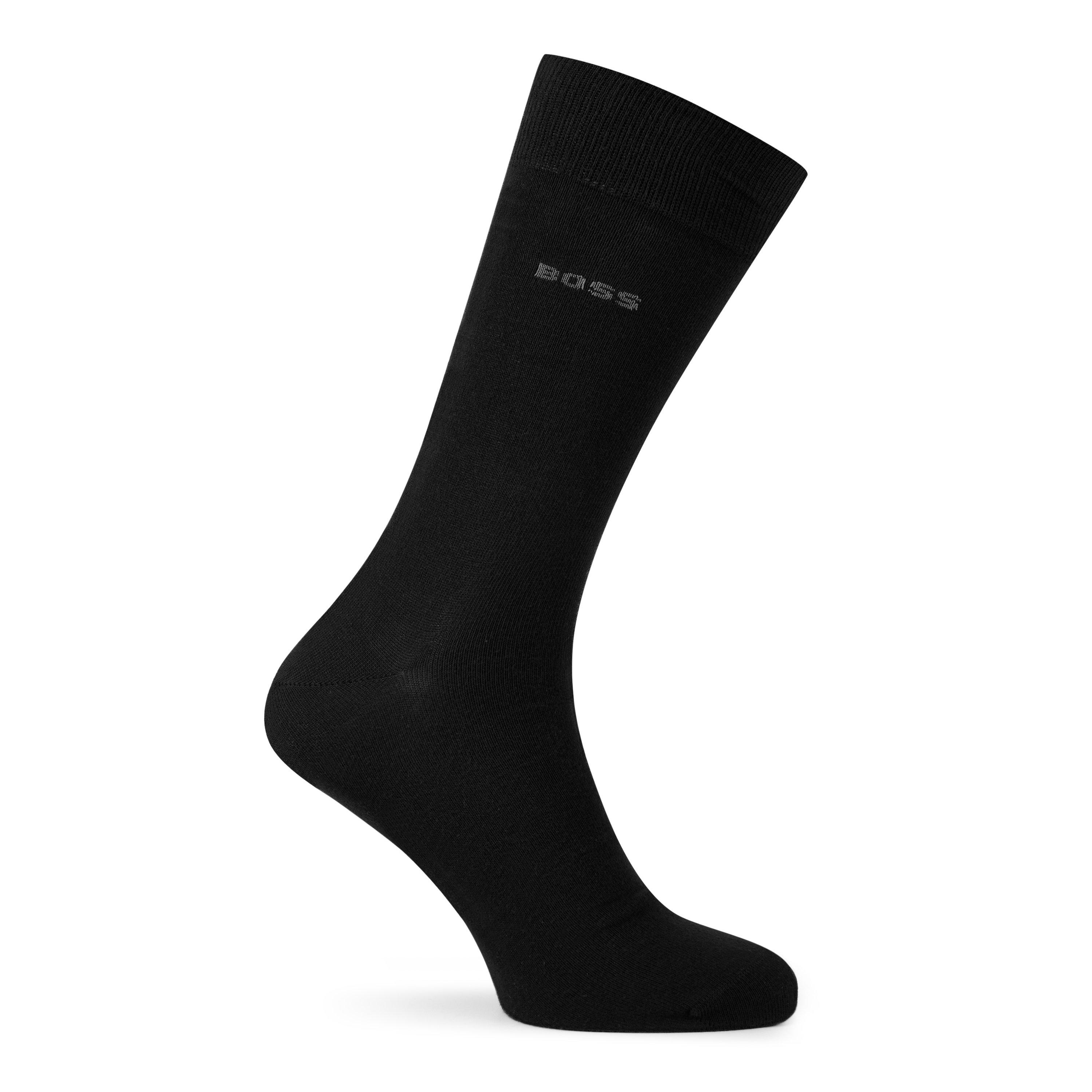 Black 001 - Boss - Men's 2 Pack Plain Crew Socks - 2