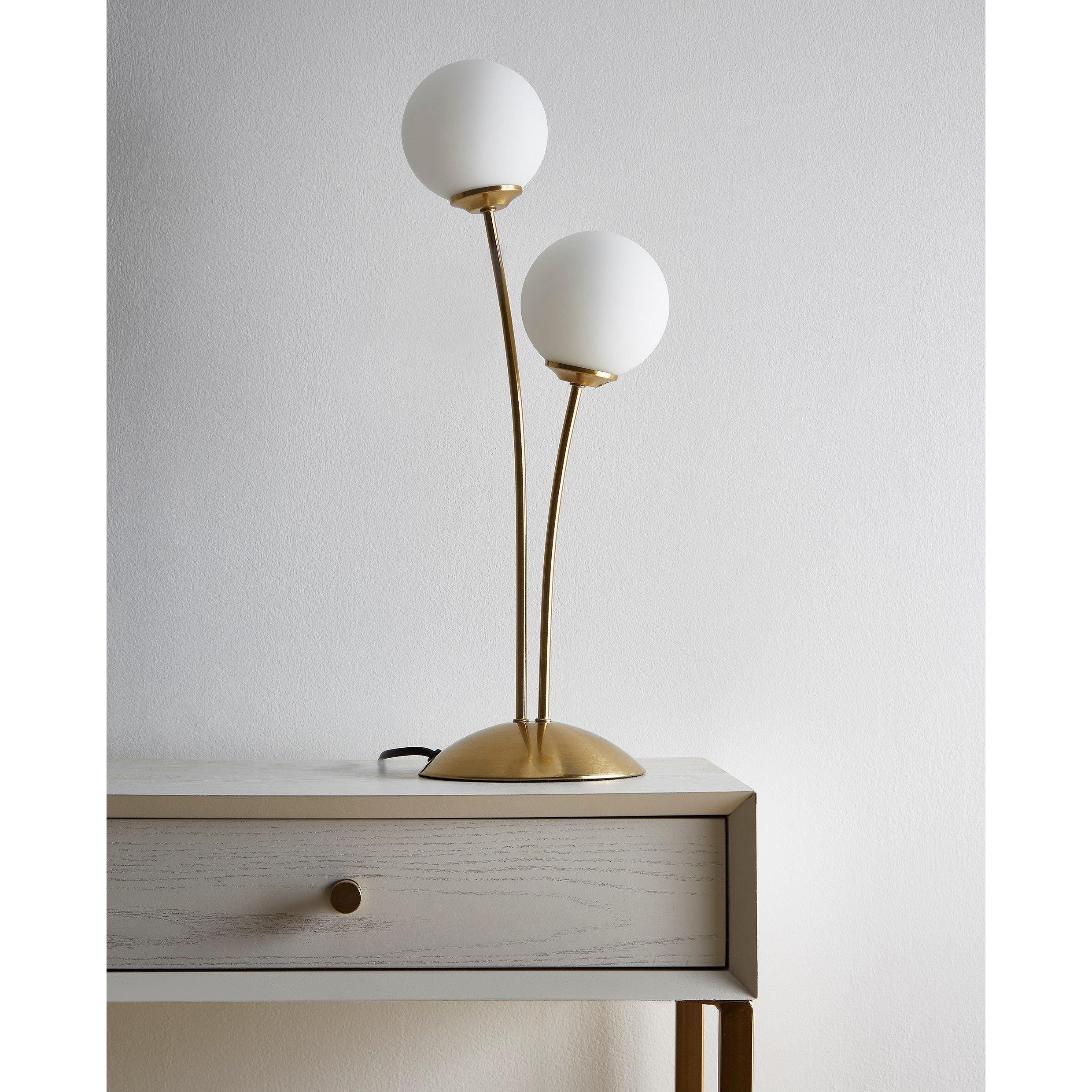 Gold - K Living - Mabel 2 Light Satin Brass Table Lamp - 1