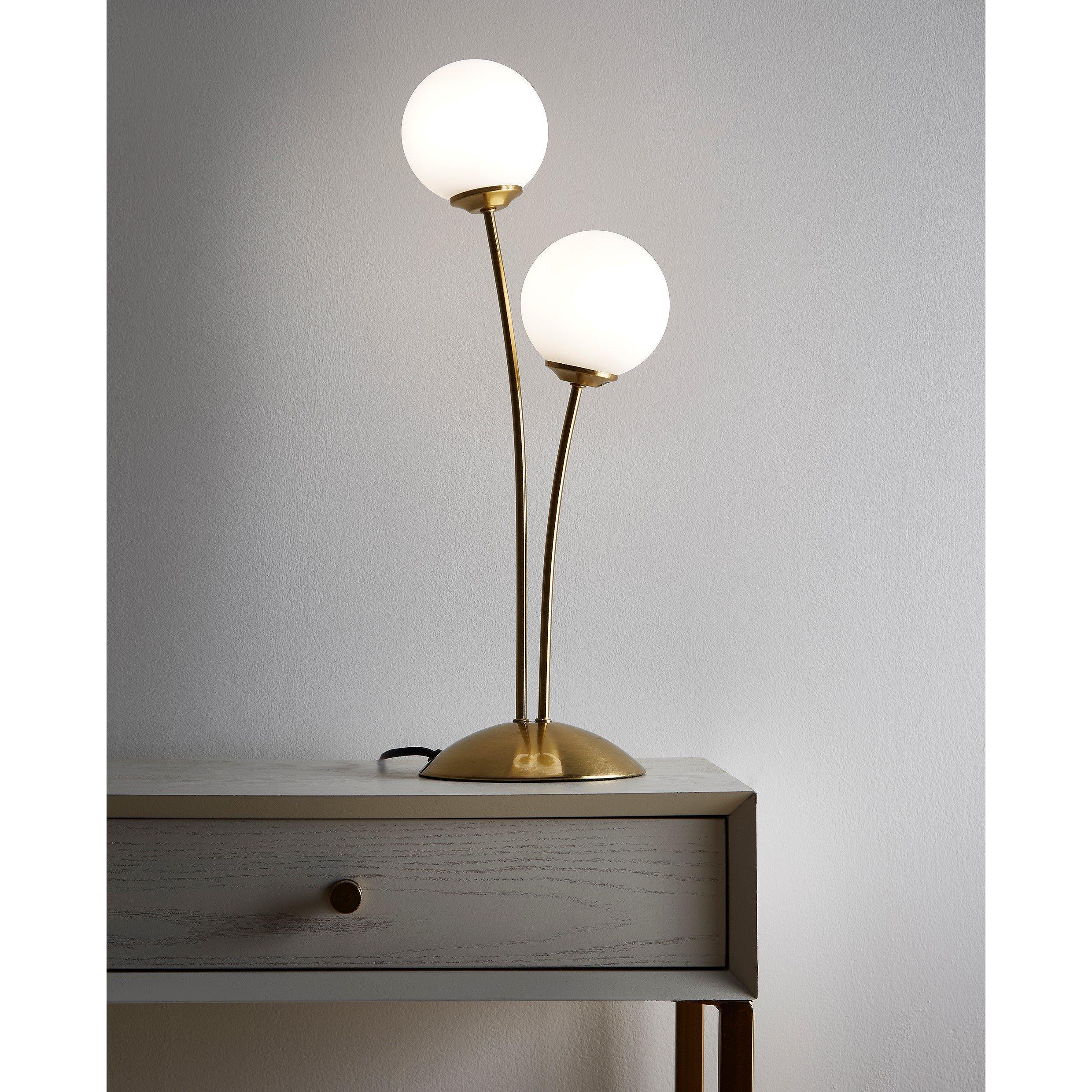 Gold - K Living - Mabel 2 Light Satin Brass Table Lamp - 2