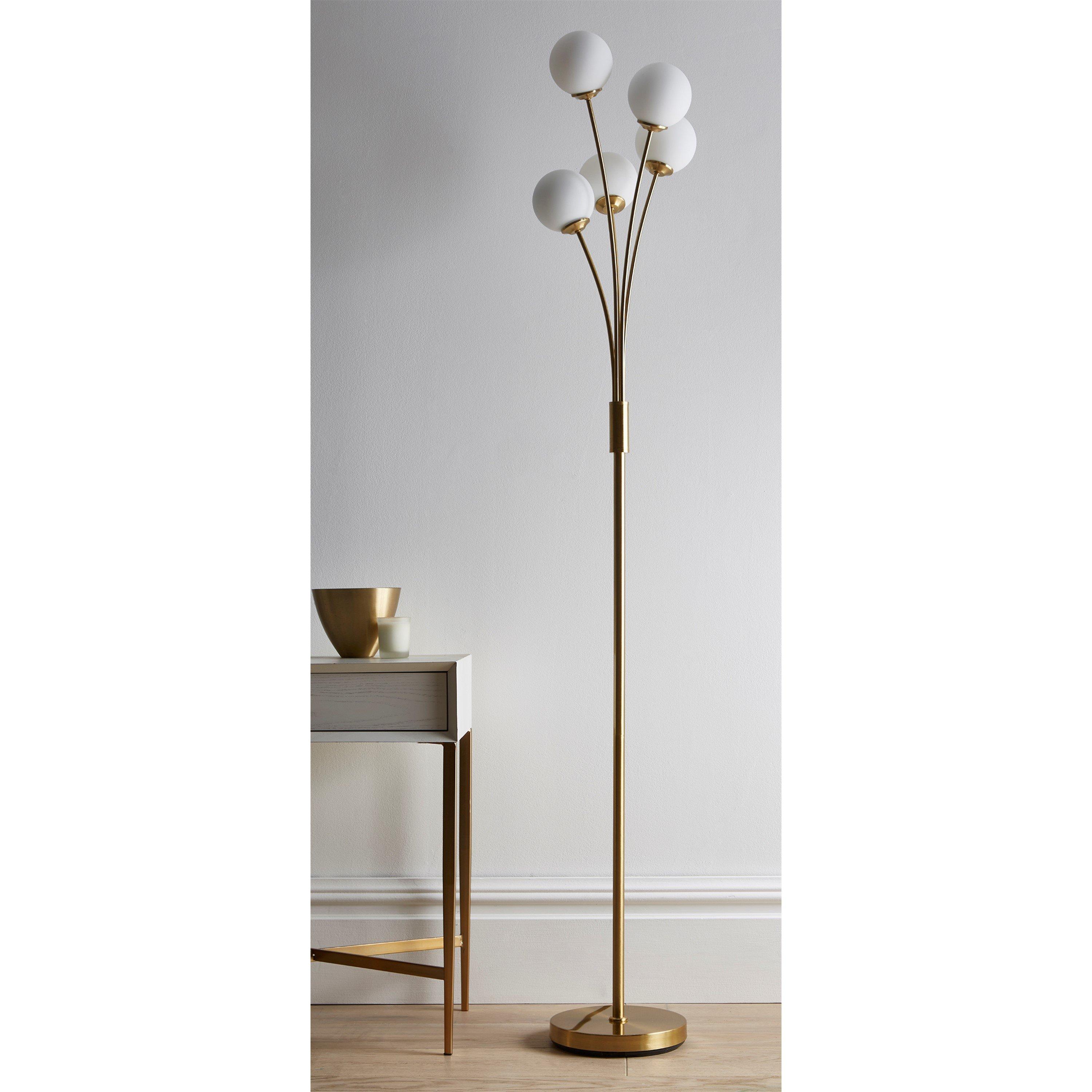 Satin Brass - K Living - Mabel 5 Light Satin Brass Floor Lamp - 1