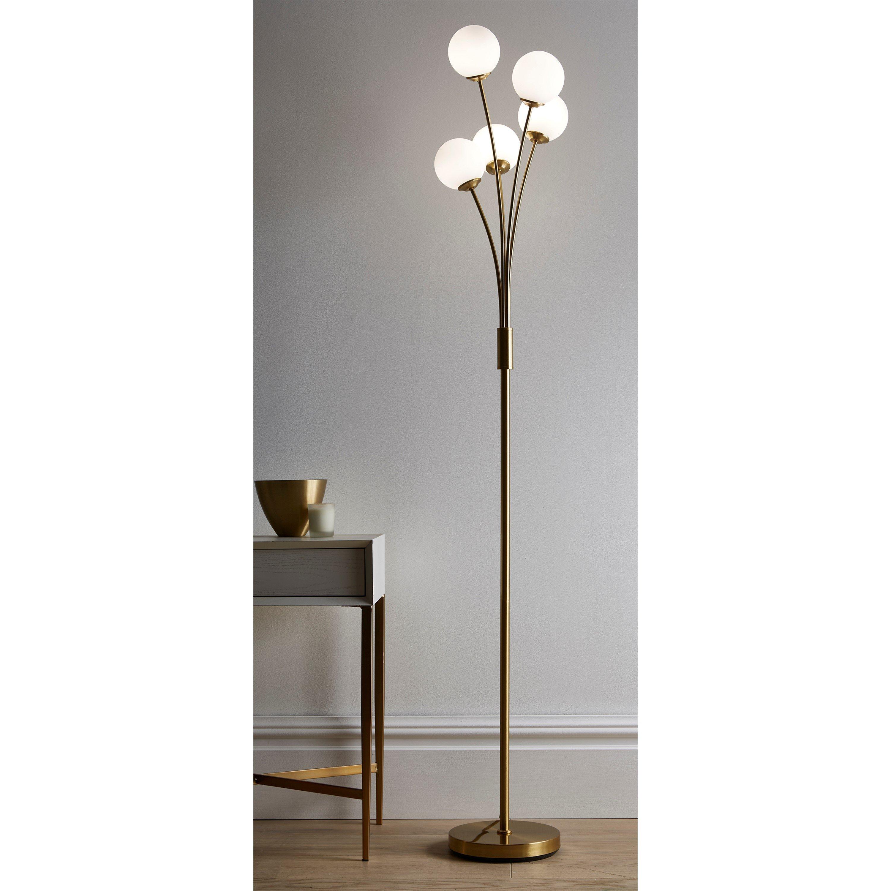 Satin Brass - K Living - Mabel 5 Light Satin Brass Floor Lamp - 2