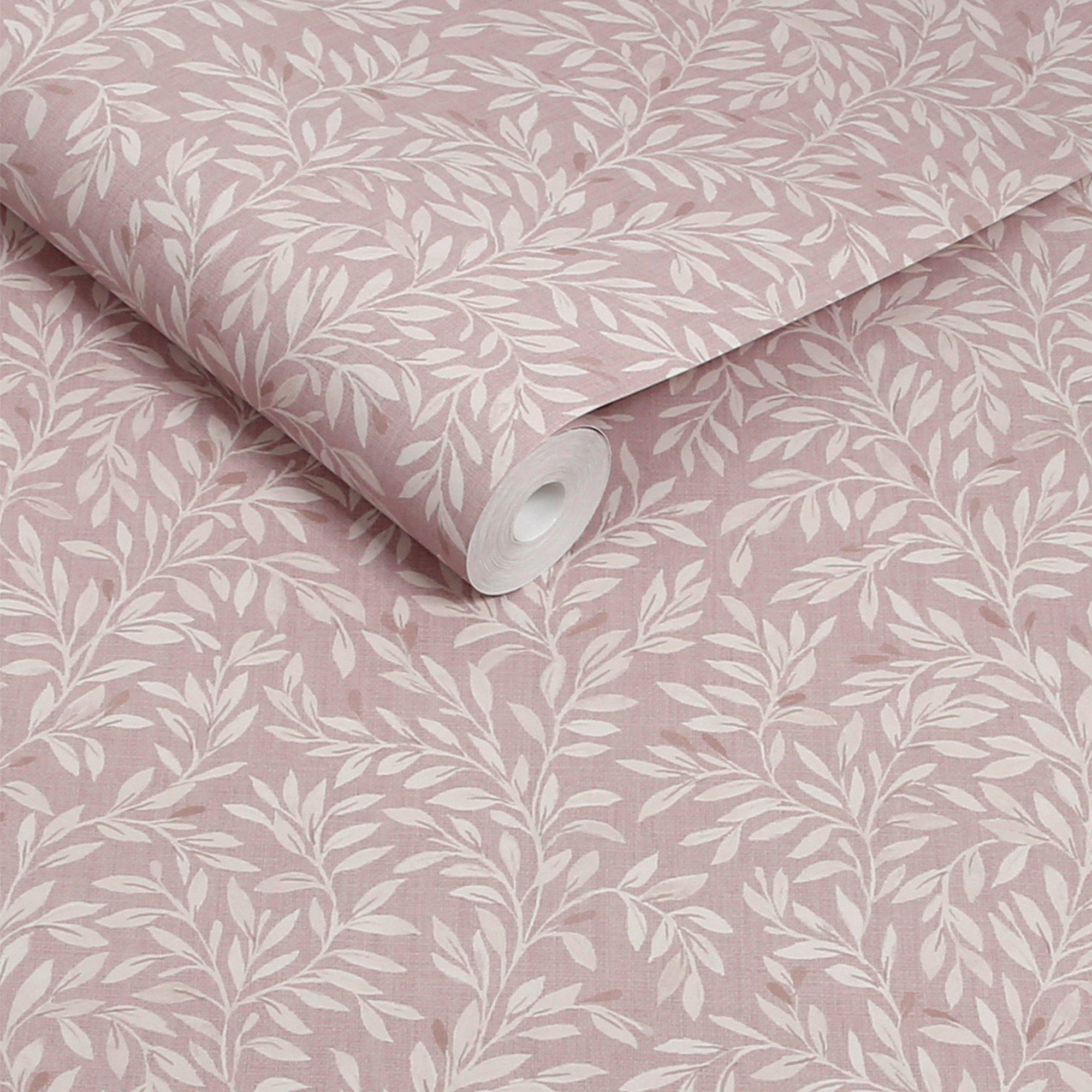 Pink - Next - Blush Ditsy Leaf Wallpaper - 3