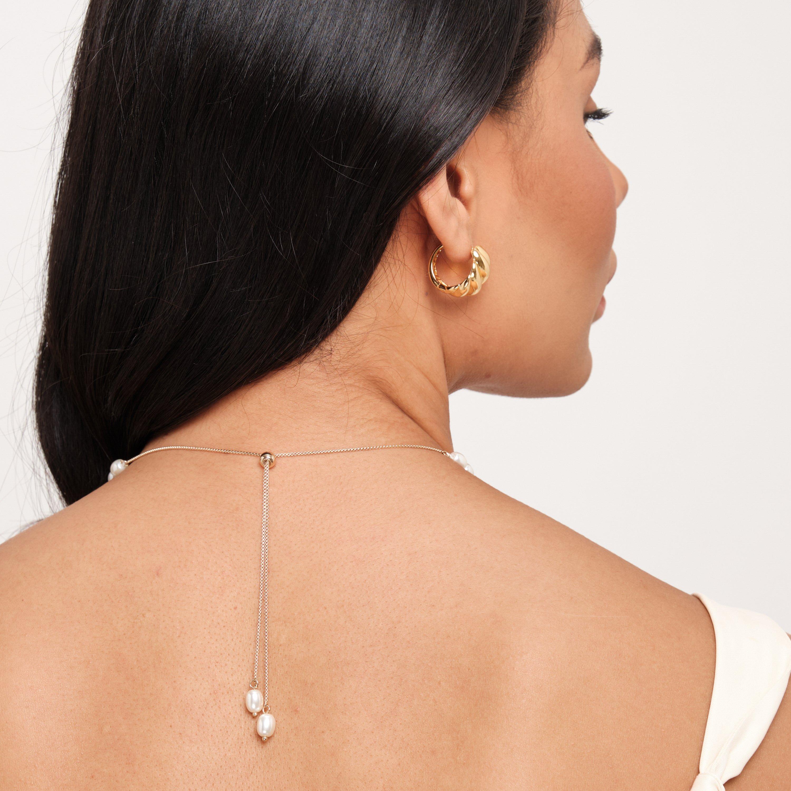 Gold - Jon Richard - Gold Plated Adjustable Pearl Necklace - 2