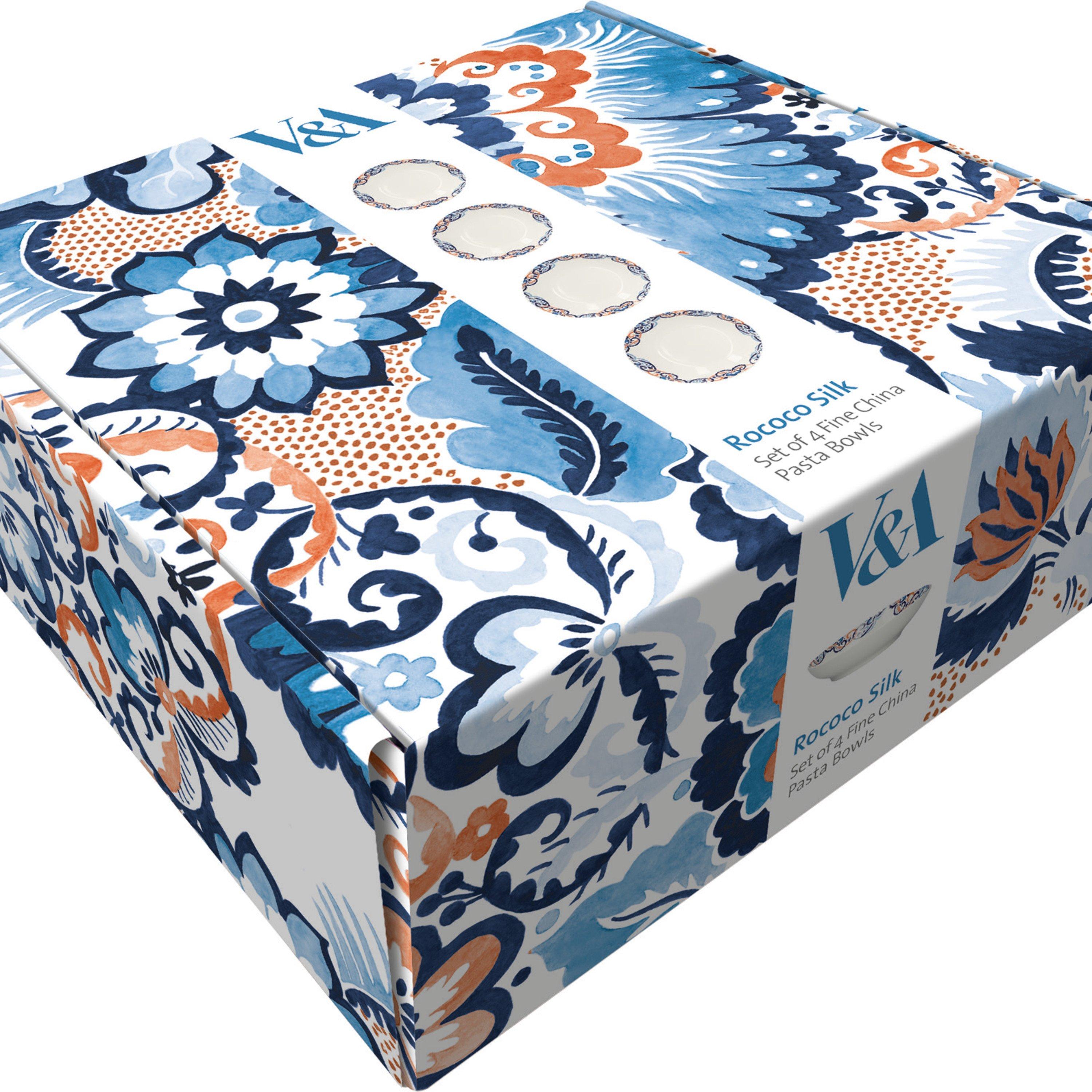 White - V & A - V&A Rococo Silk Set of Four Pasta Bowls 22cm Box - 3