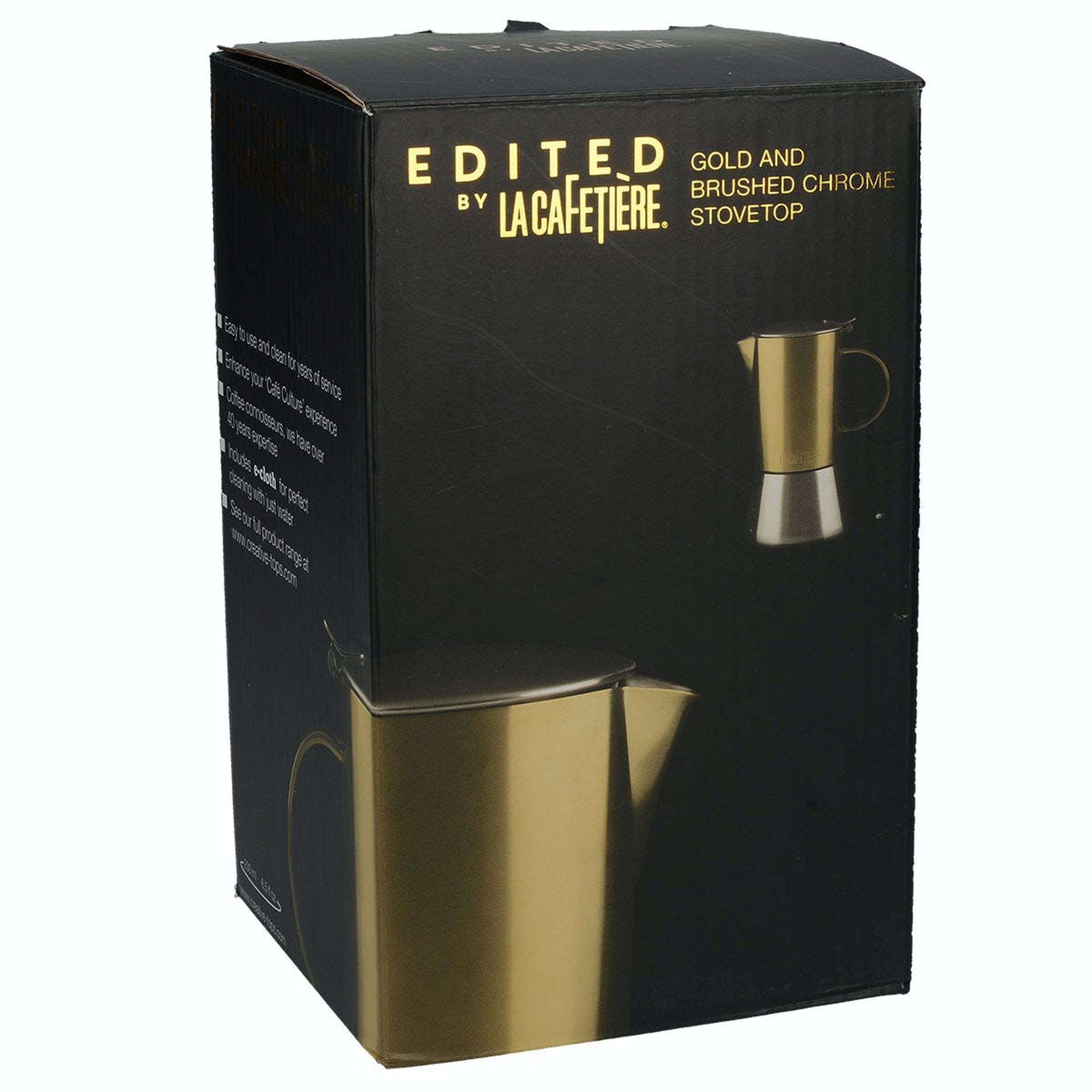 Gold - La Cafetiere - Edited Four Cup Stainless Steel Stove - 3