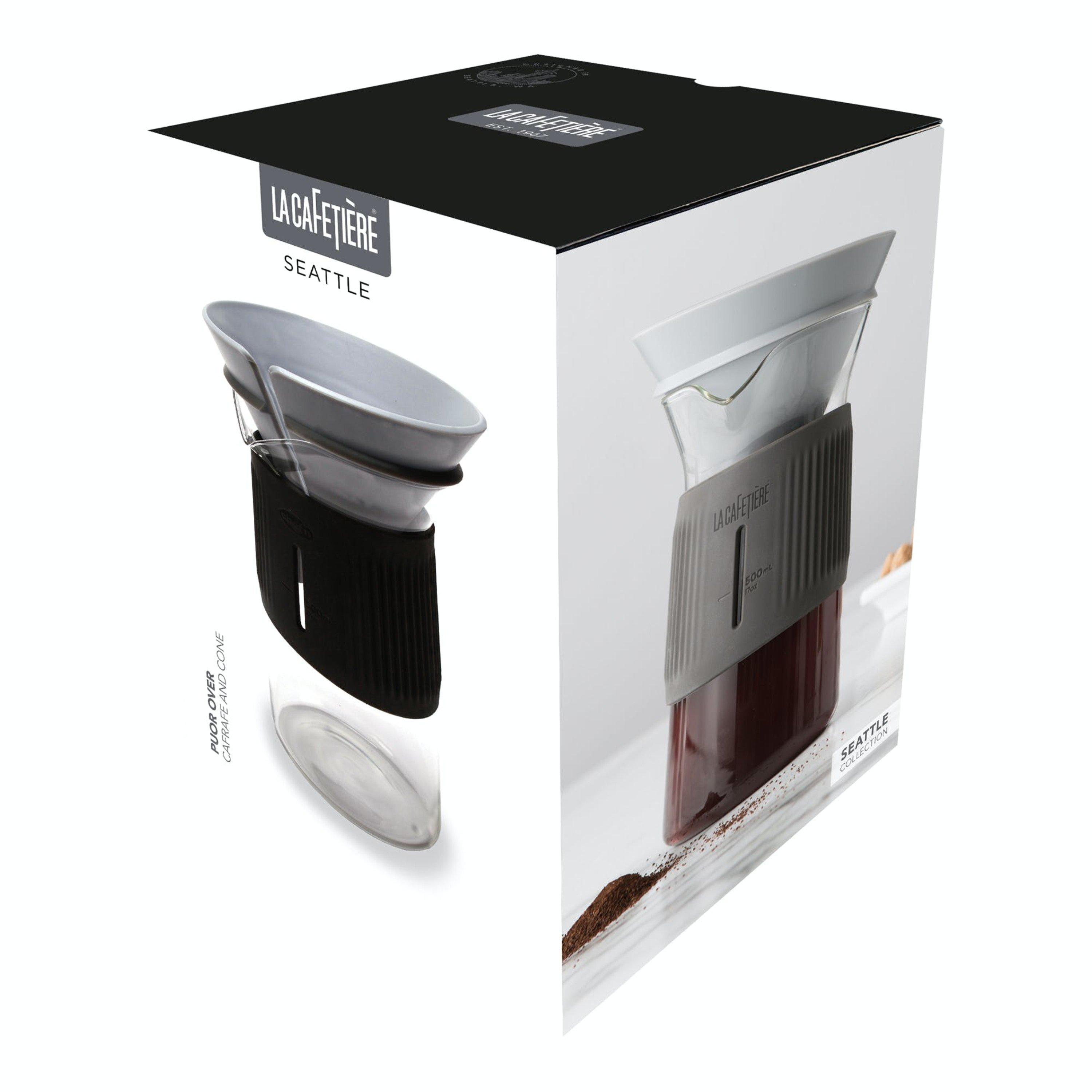 Black - La Cafetiere - La Cafetiere Seattle Glass Pour Over Carafe and Co - 6