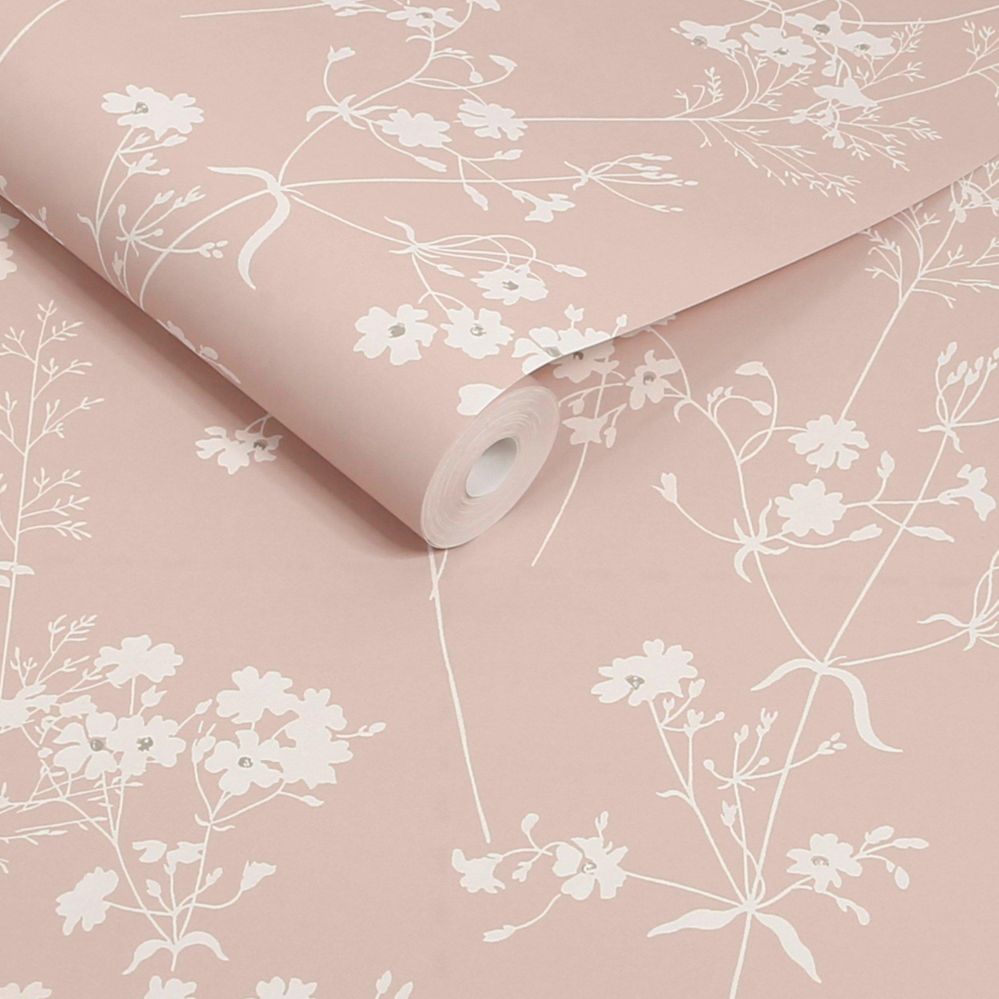 Pink - Next - Blush Country Leaves Wallpaper - 3