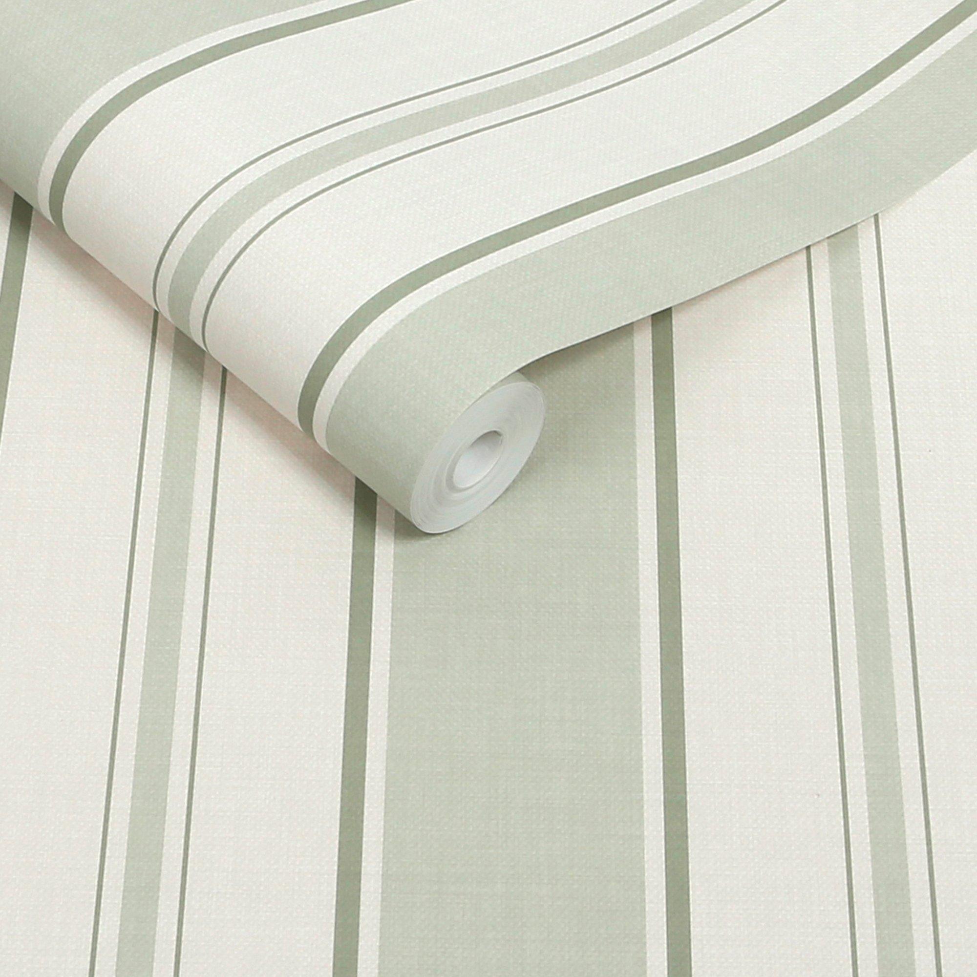 Sage - Next - Sage Country Stripe Wallpaper - 3