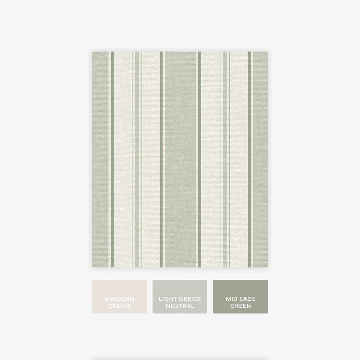Sage - Next - Sage Country Stripe Wallpaper - 5