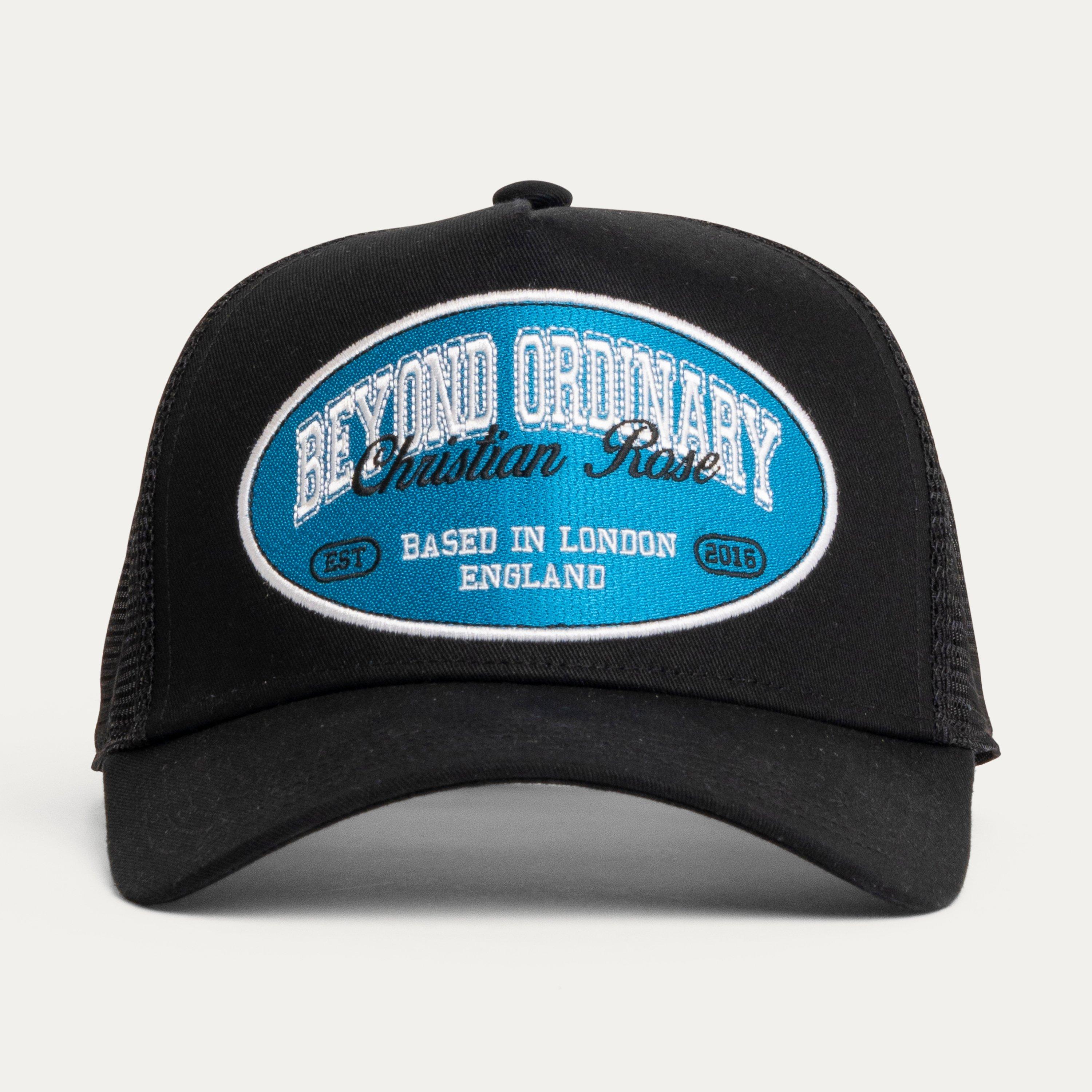 Blue/Black - Christian Rose - Men's Beyond Ordinary Trucker Cap - 2