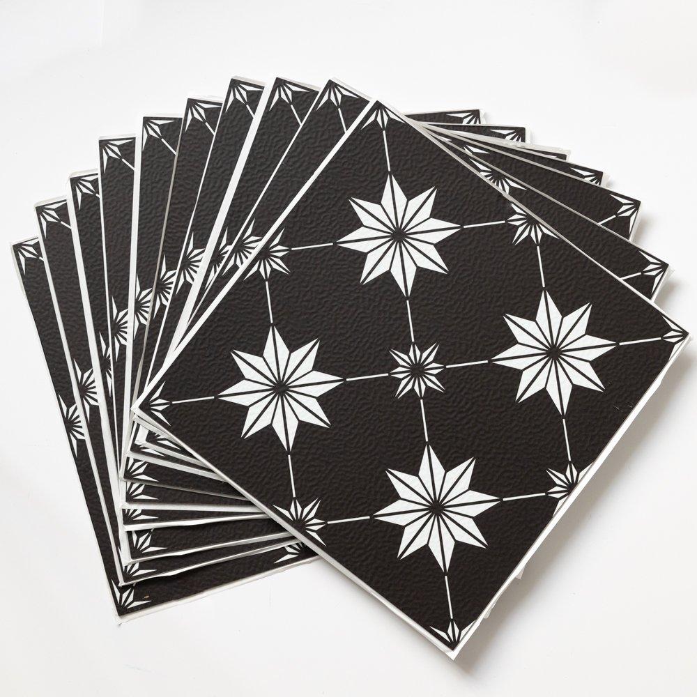 Black & White - Floor Pops - Self Adhesive Vinyl Floor Tiles Rigel - 2