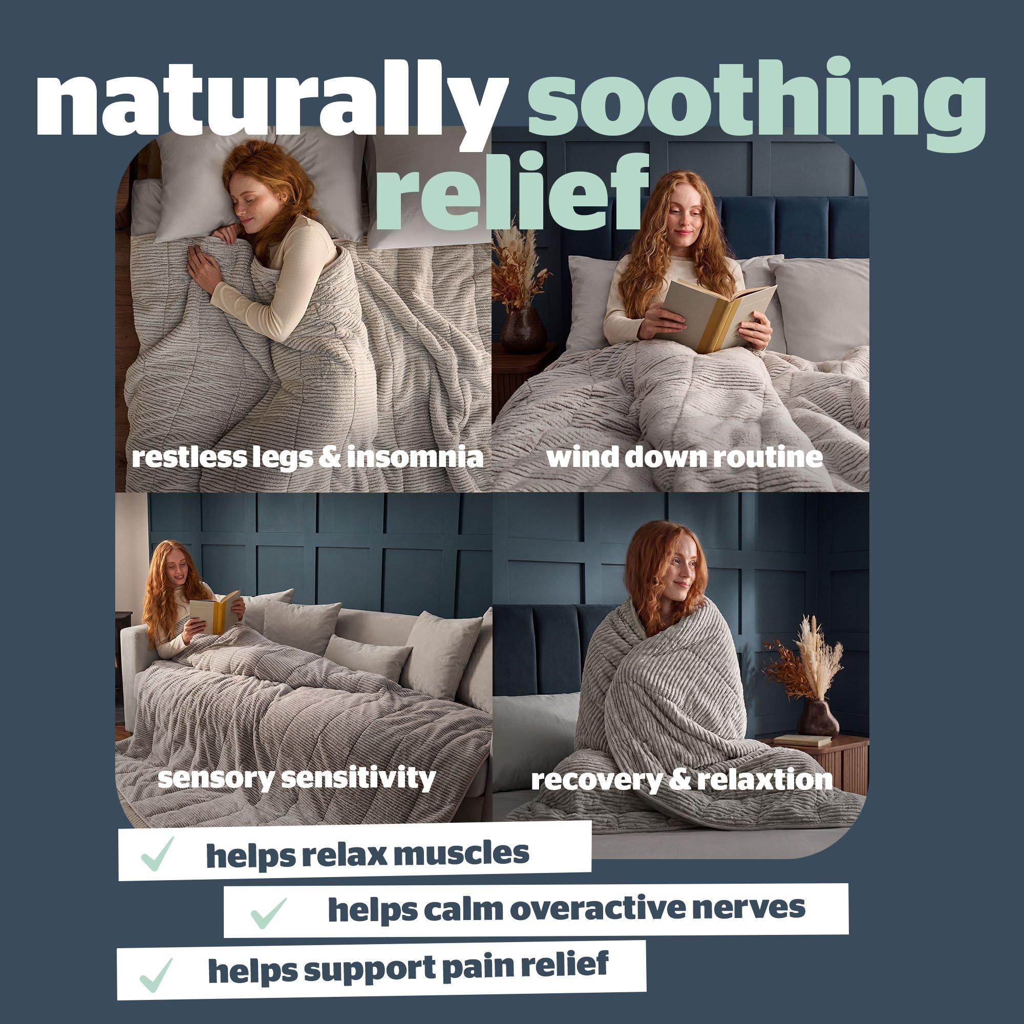 White - Silentnight - Weighted Blanket Adults 6.8 KG White Faux Fur - 5