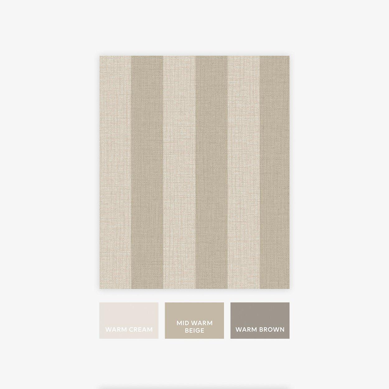 Brown - Next - Warm Linen Stripe Wallpaper - 5