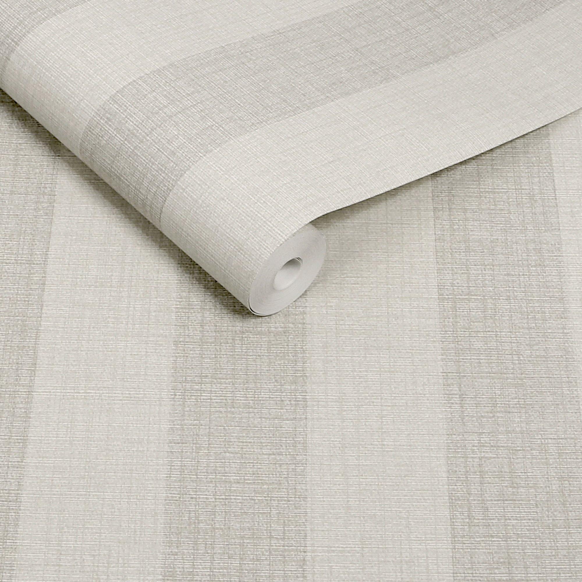 Beige - Next - Natural Linen Stripe Wallpaper - 3