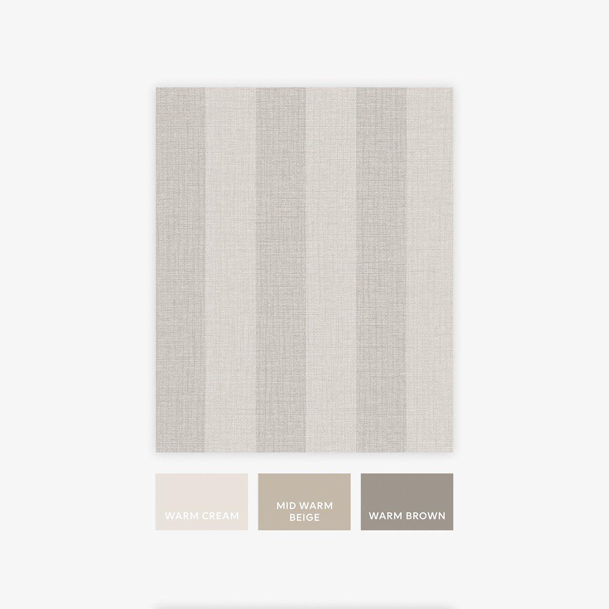Beige - Next - Natural Linen Stripe Wallpaper - 5