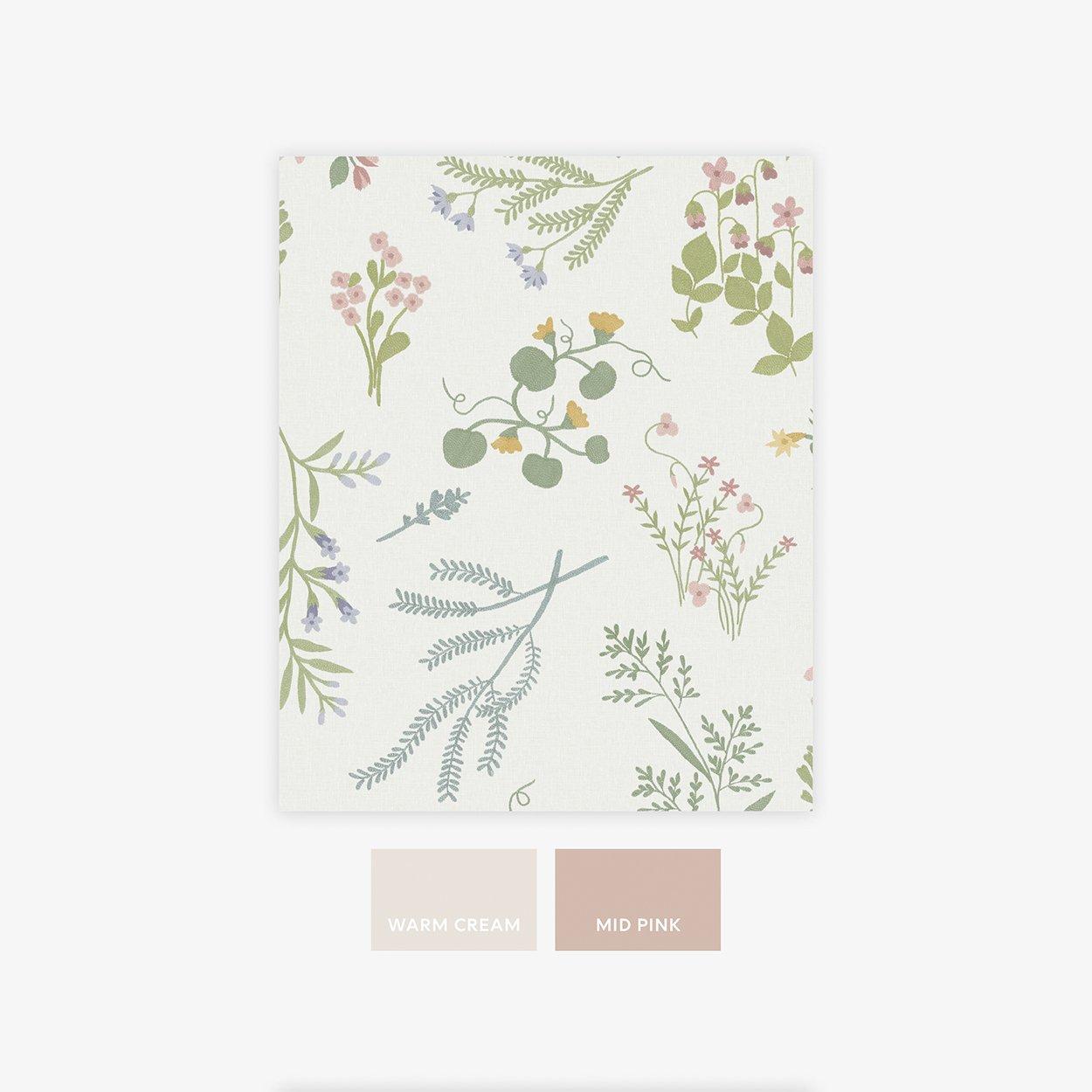 Multi - Next - Ivory Stitch Floral Wallpaper - 5