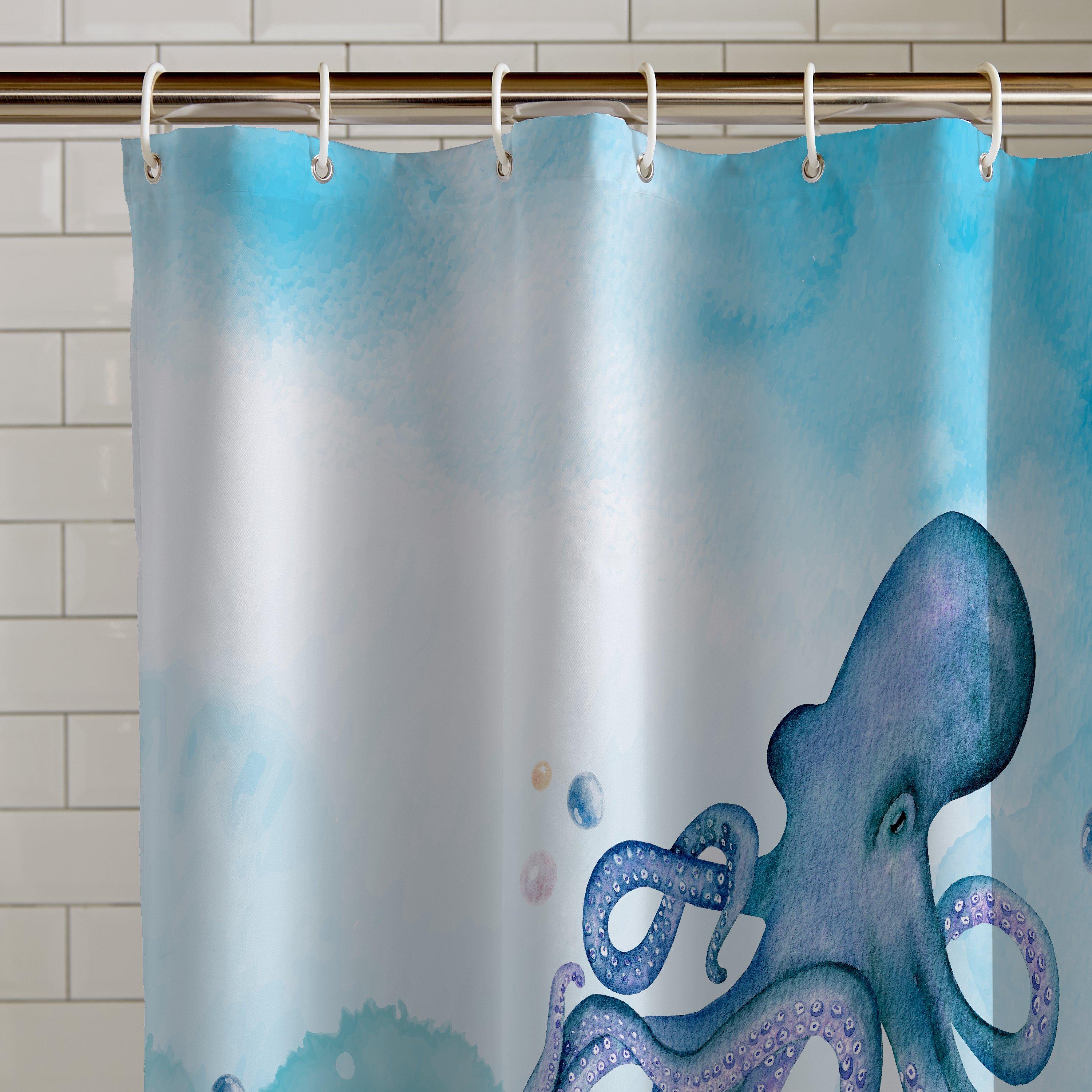 Blue - Catherine Lansfield - Octopus Shower Curtain - 2