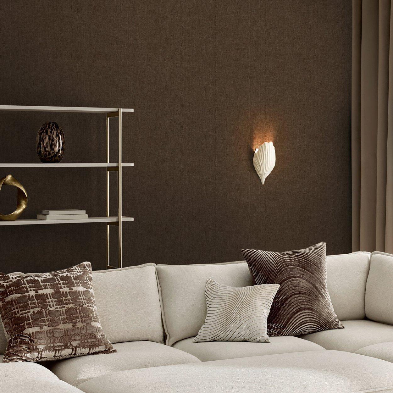 Brown - Next - Chocolate Linen Look Wallpaper - 2