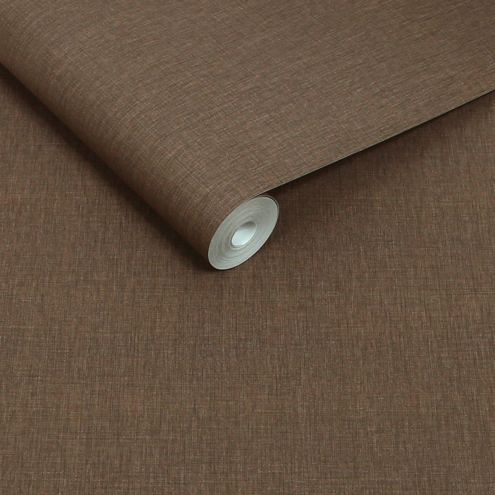 Brown - Next - Chocolate Linen Look Wallpaper - 3