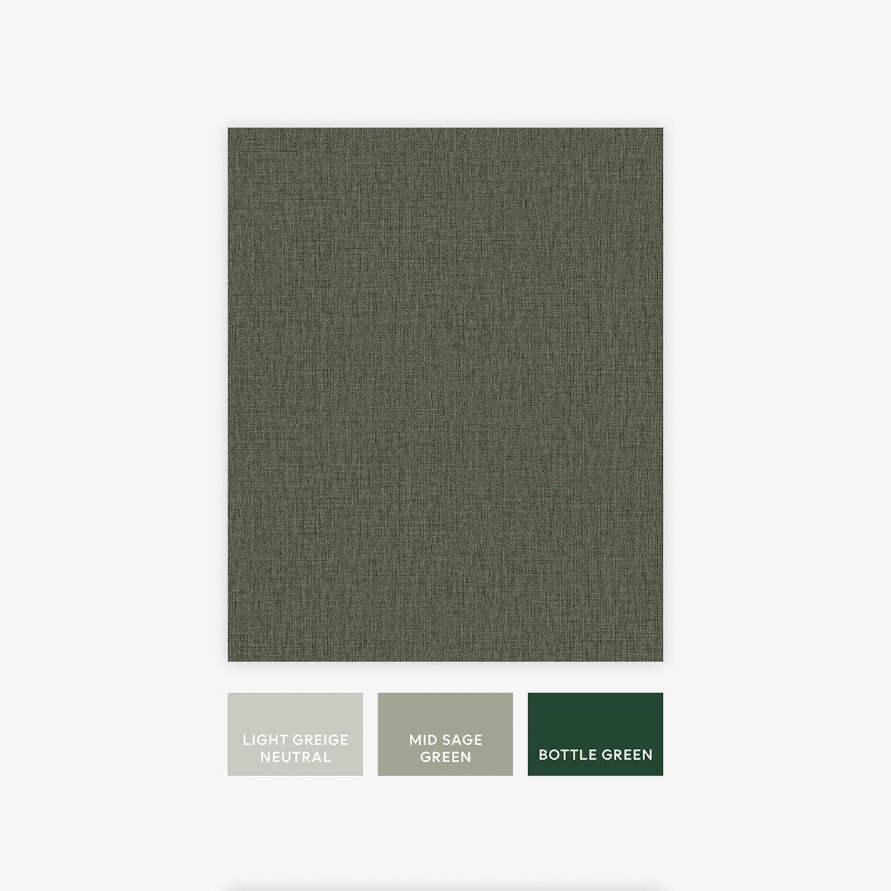 Dark Green - Next - Deep Green Linen Look Wallpaper - 5