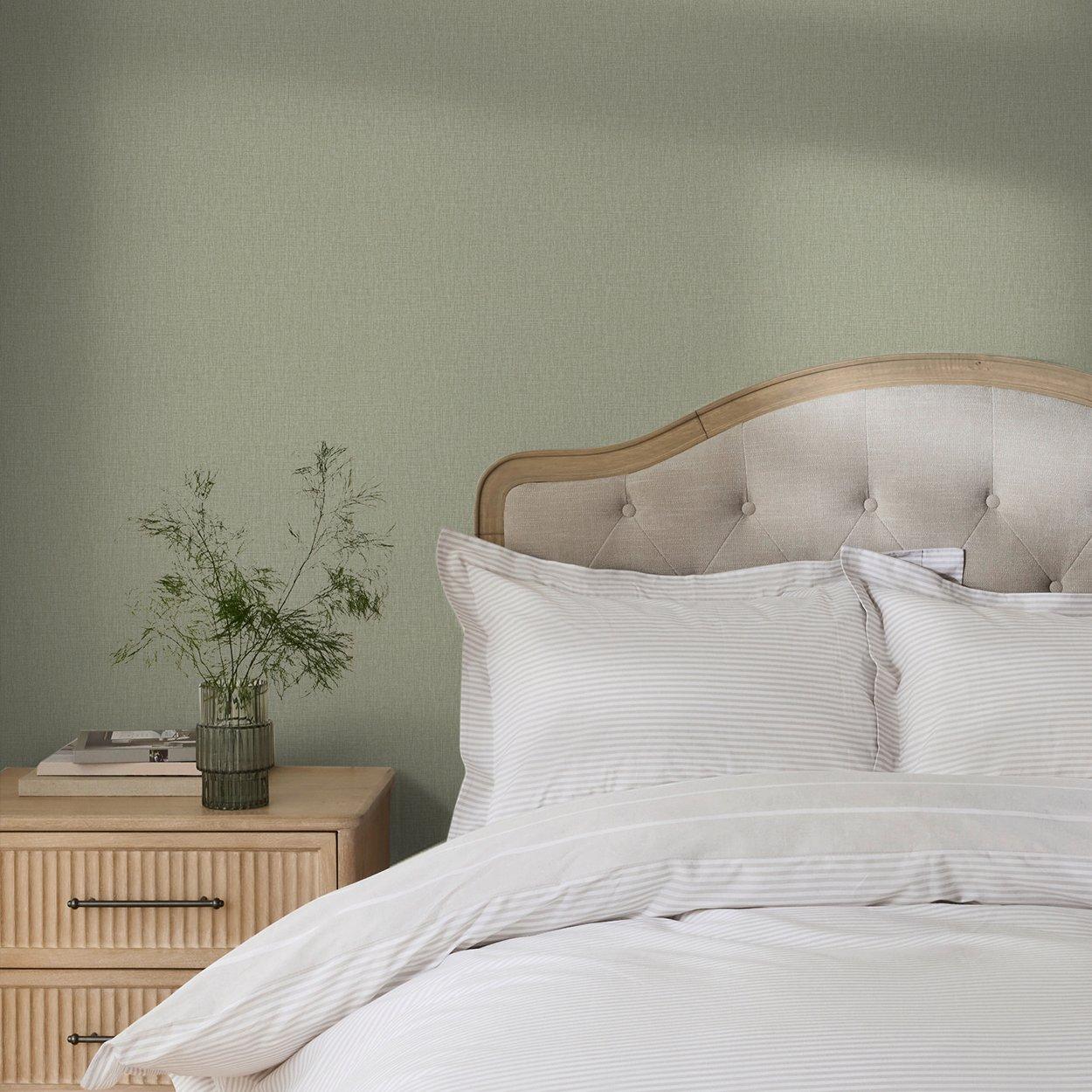 Sage - Next - Sage Linen Look Wallpaper - 2