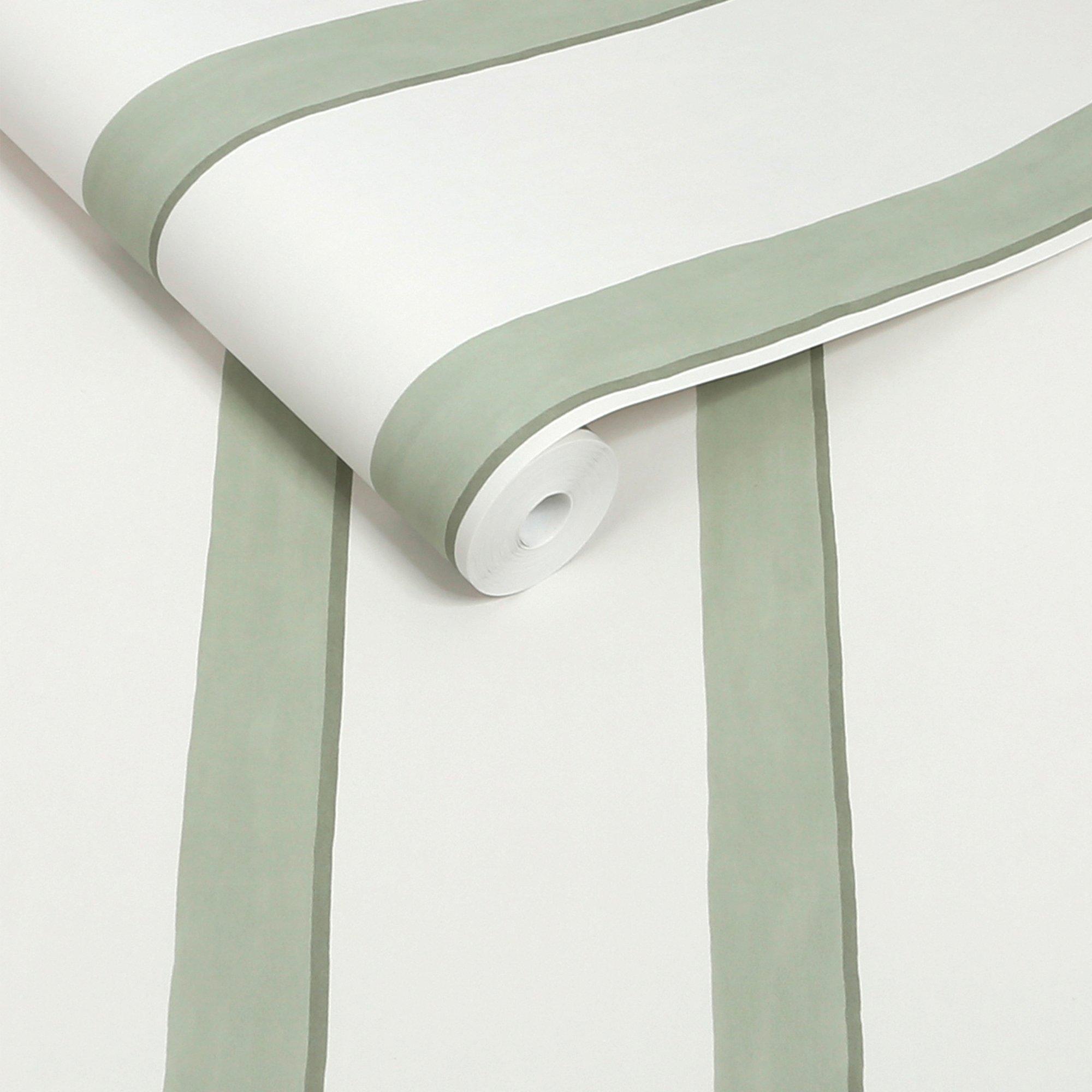 Green - Next - Green Painted Stripe Wallpaper - 3