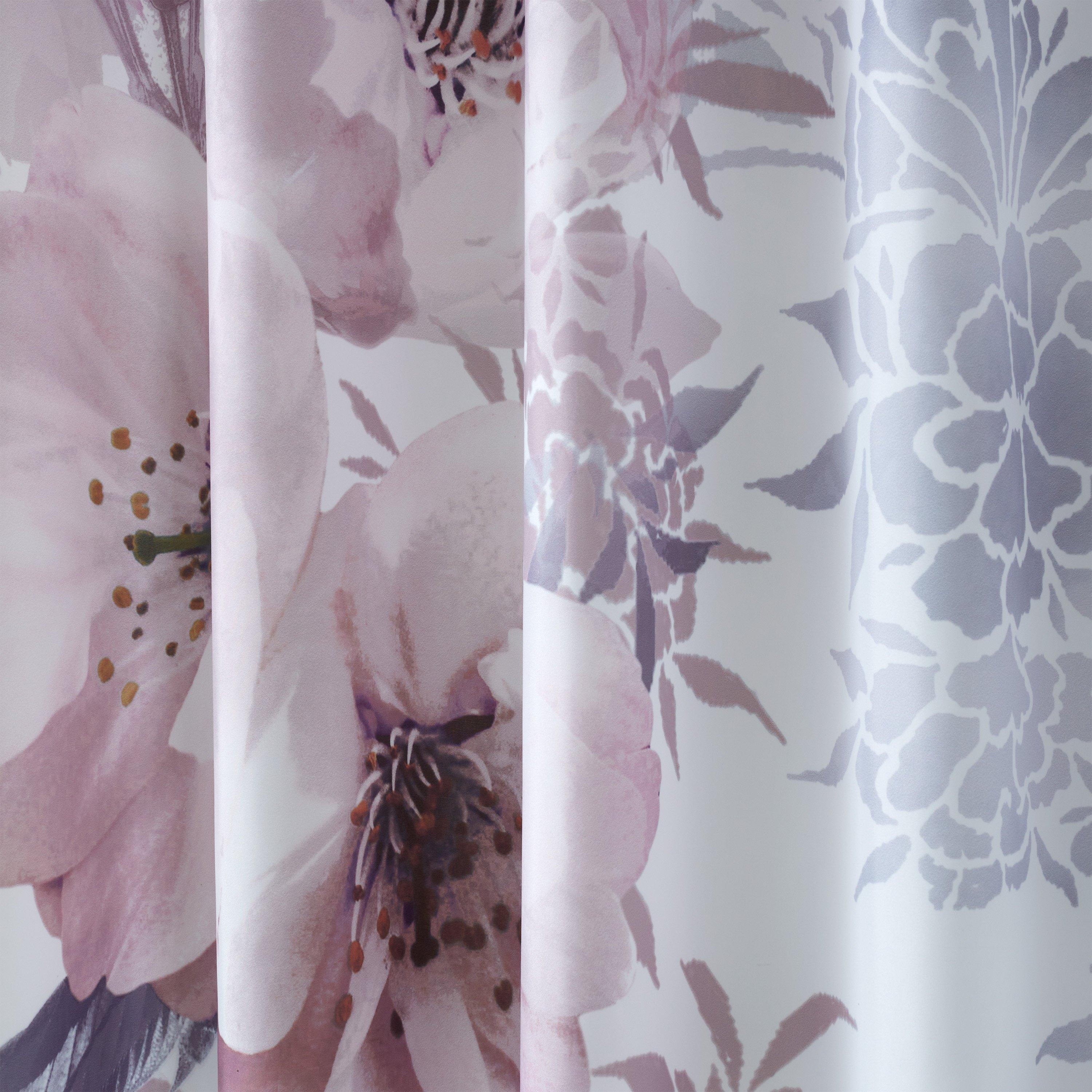 Blush Pink - Catherine Lansfield - Dramatic Floral Shower Curtain - 3