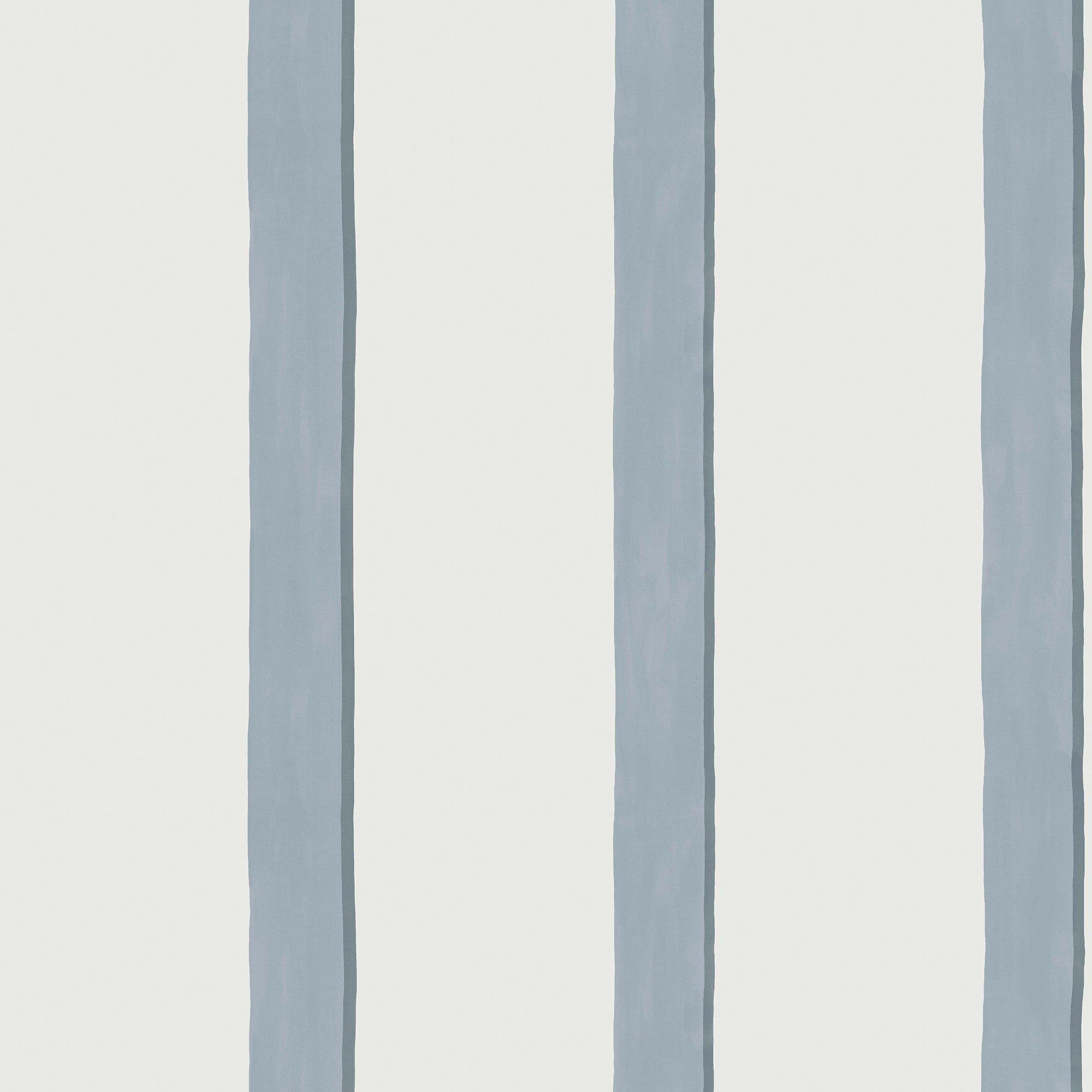 Blue - Next - Blue Painted Stripe Wallpaper - 1