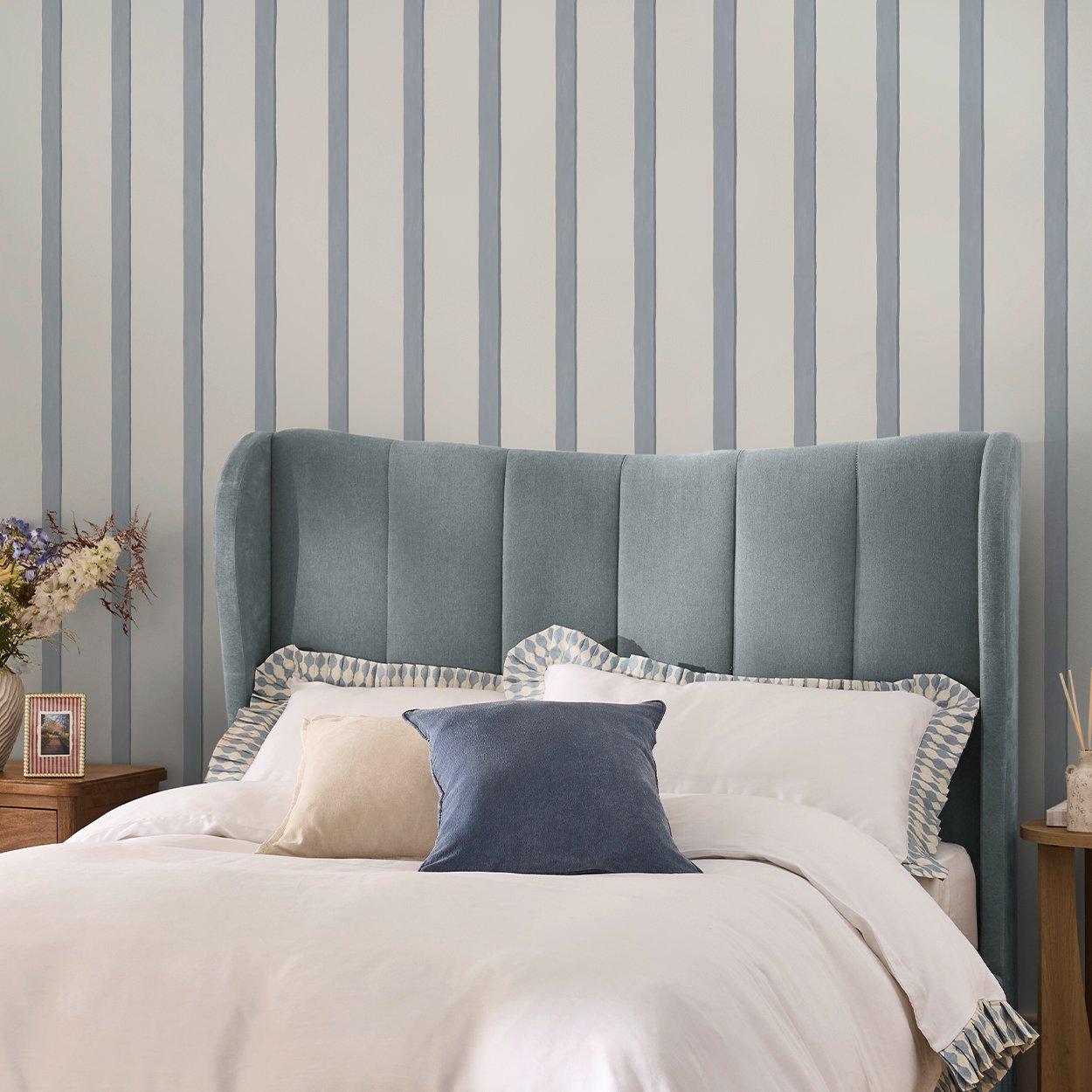 Blue - Next - Blue Painted Stripe Wallpaper - 2