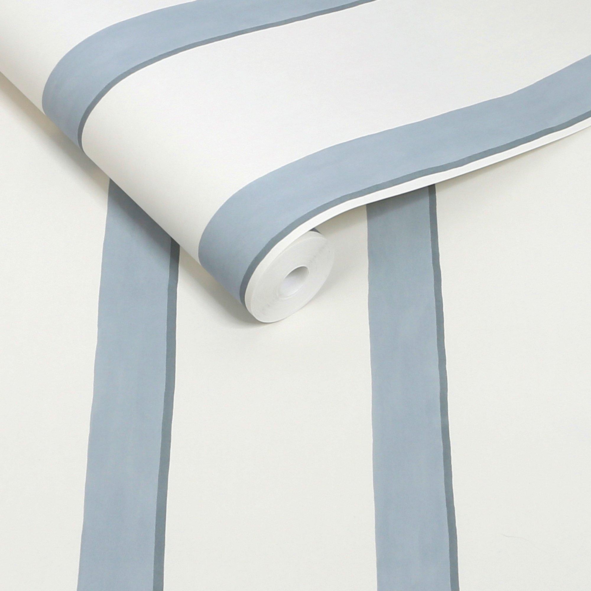 Blue - Next - Blue Painted Stripe Wallpaper - 3