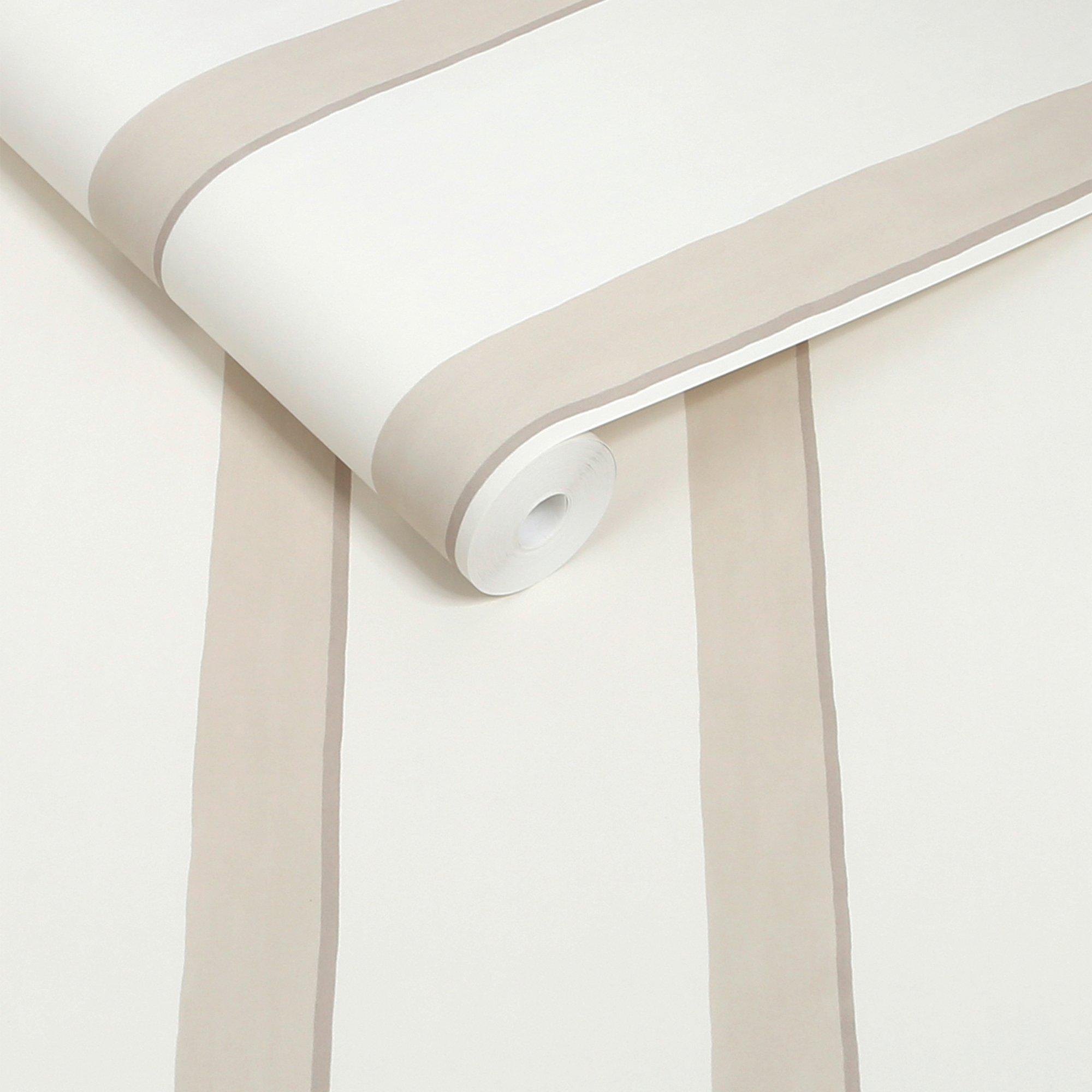 Beige - Next - Natural Painted Stripe Wallpaper - 3