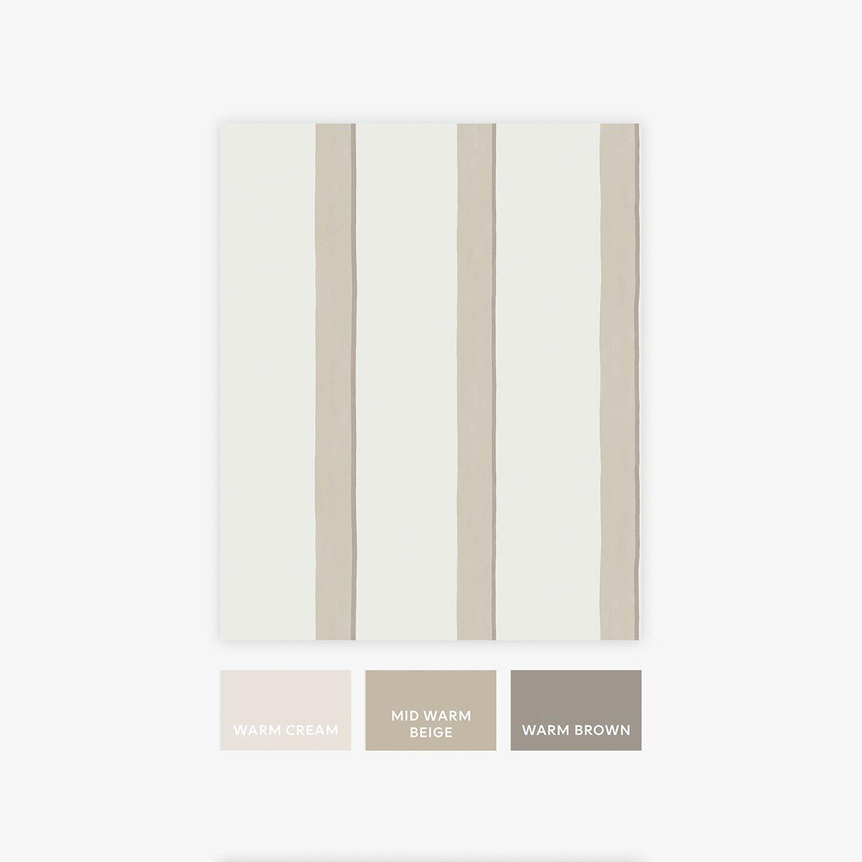 Beige - Next - Natural Painted Stripe Wallpaper - 5