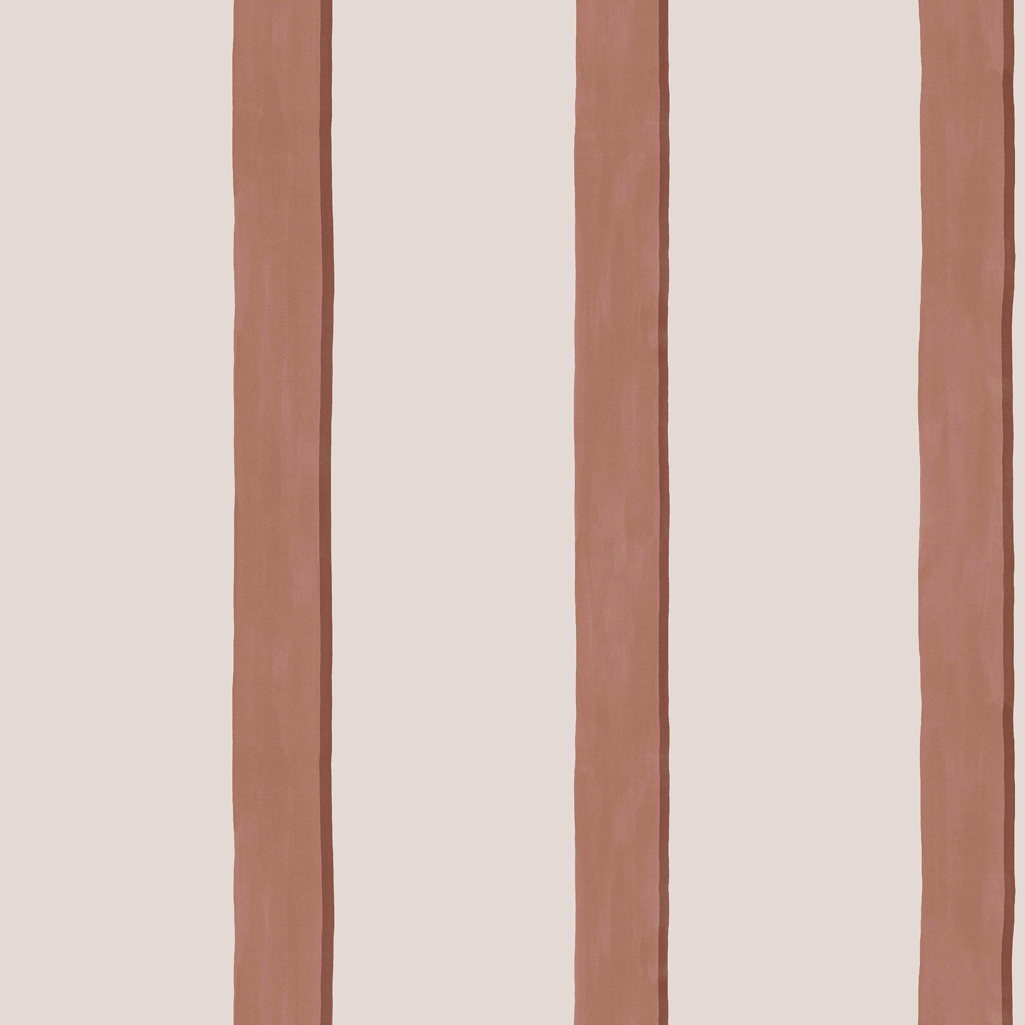Red - Next - Rust Painted Stripe Wallpaper - 1